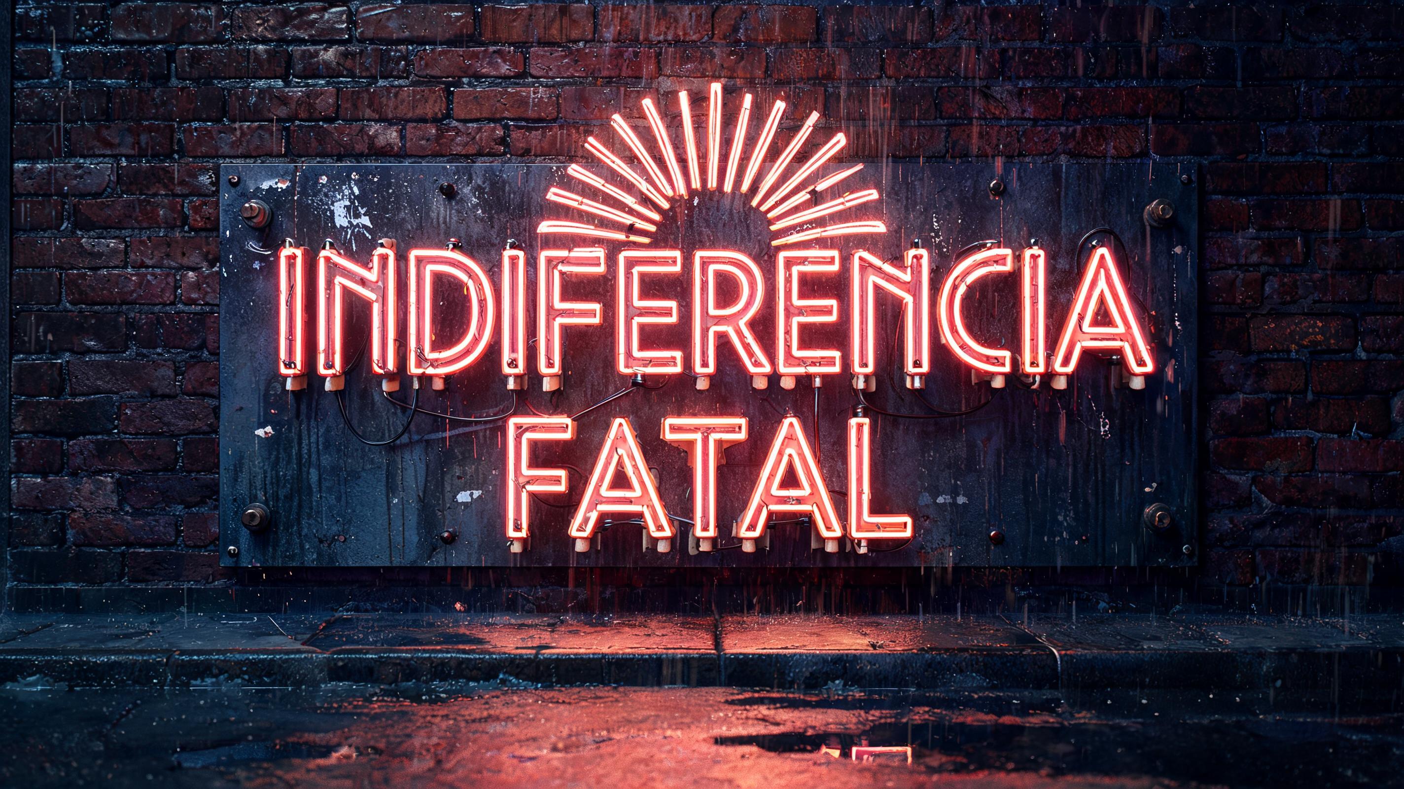 "INDIFERENCIA FATAL" — Neon Sign | AI Text Effect Generator