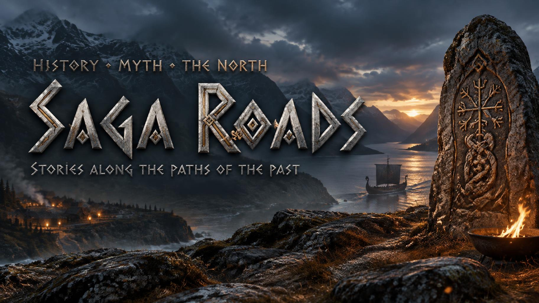 "Saga Roads
HISTORY • MYTH • THE NORTH
Stories along the paths of the past" — Viking | AI Text Effect Generator