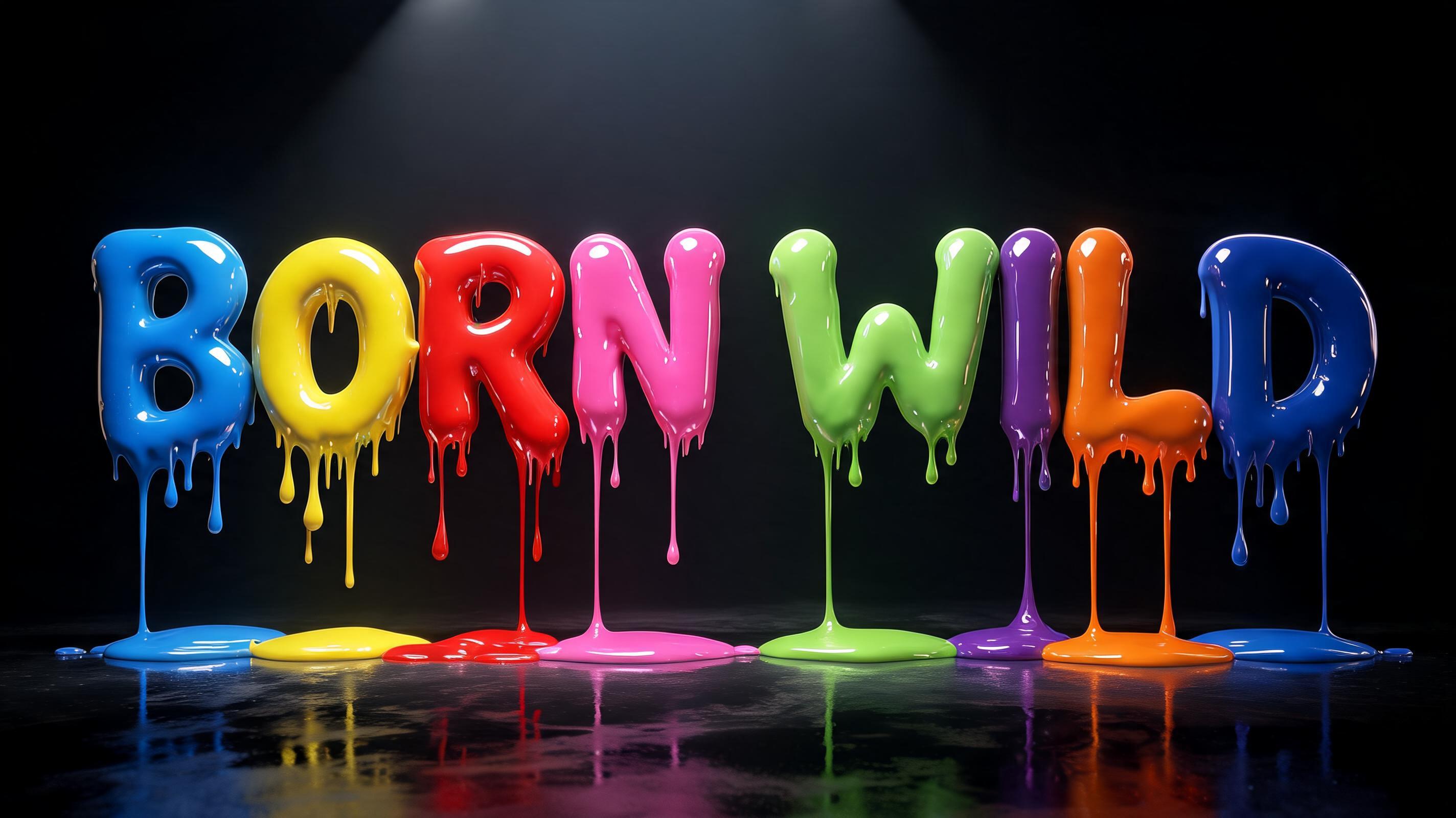 "BORN WILD" — Drip Font | AI Text Effect Generator
