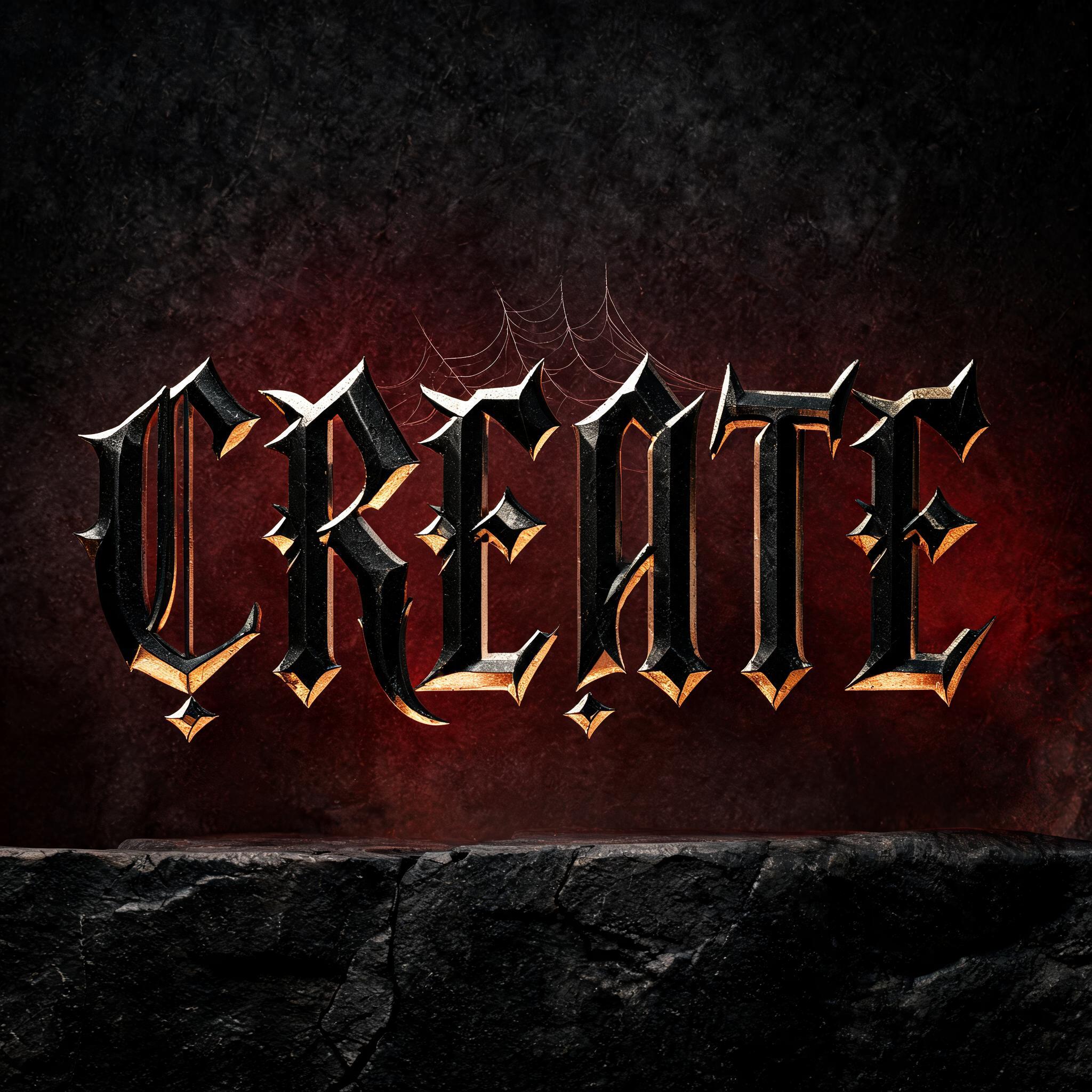 "Create" — Gothic Font | AI Text Effect Generator
