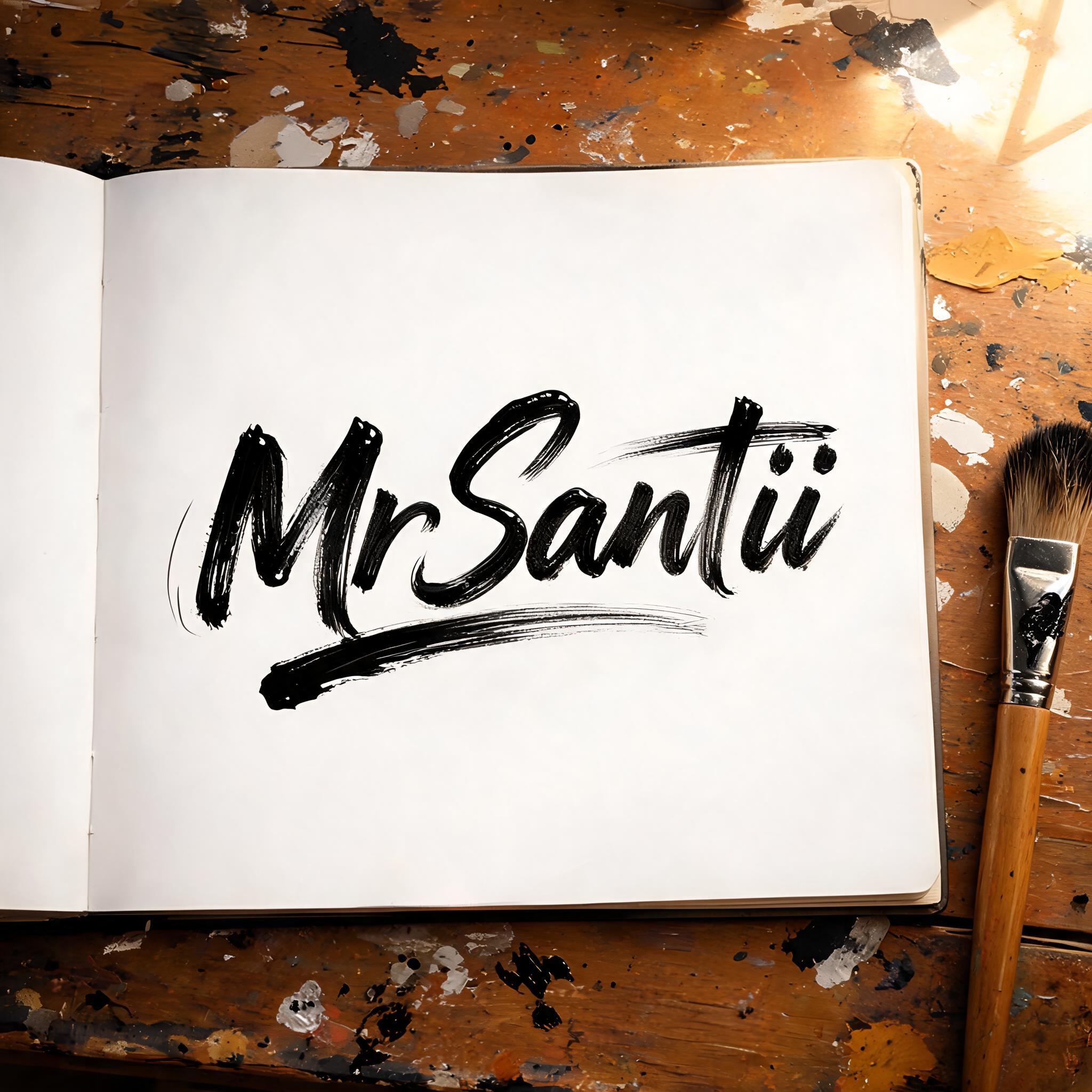 "MrSantii" — Brush Stroke | AI Text Effect Generator