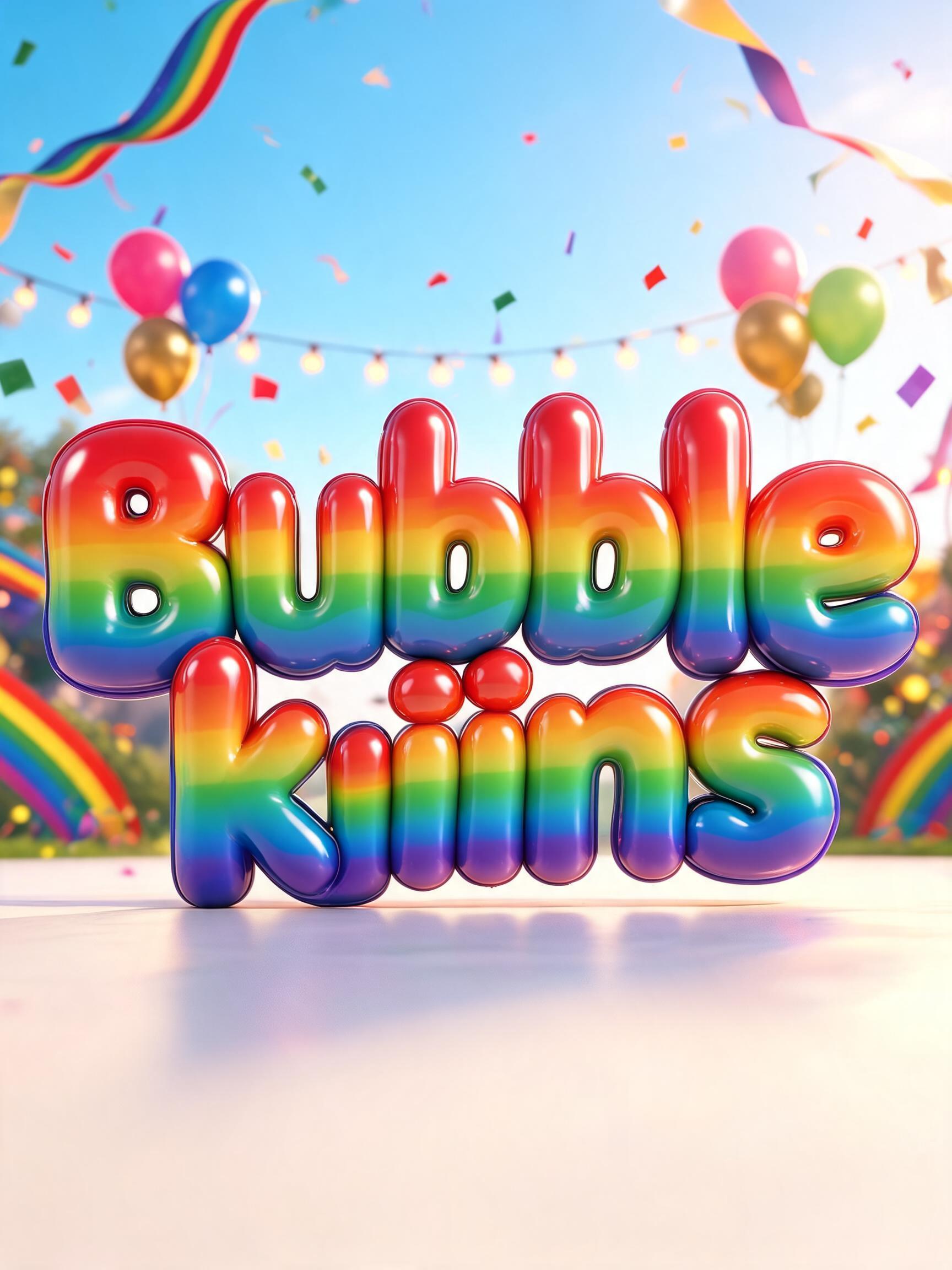 "Bubblekins" — Rainbow | AI Text Effect Generator