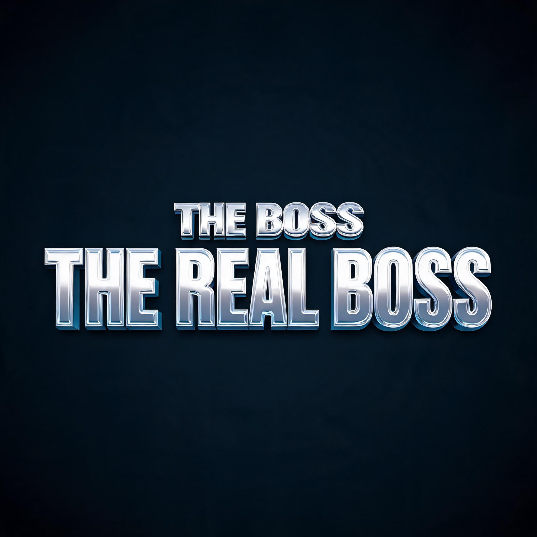 "THE BOSS
THE REAL BOSS" — Chrome Metal 3d | AI Text Effect Generator