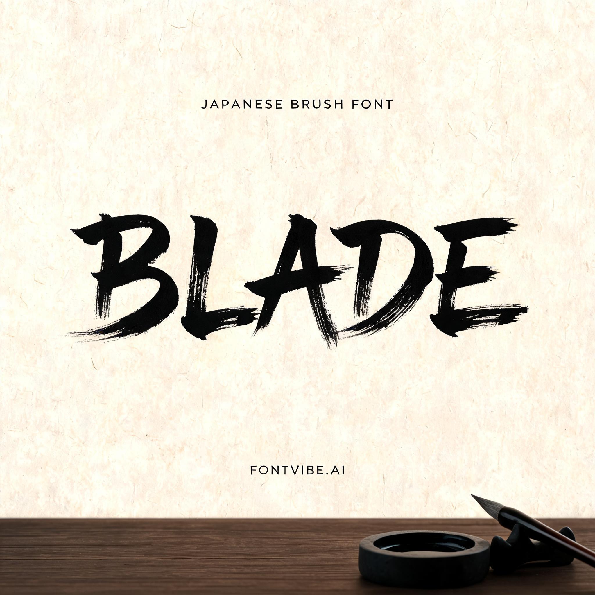"BLADE" — Brush Japanese Ink | AI Text Effect Generator