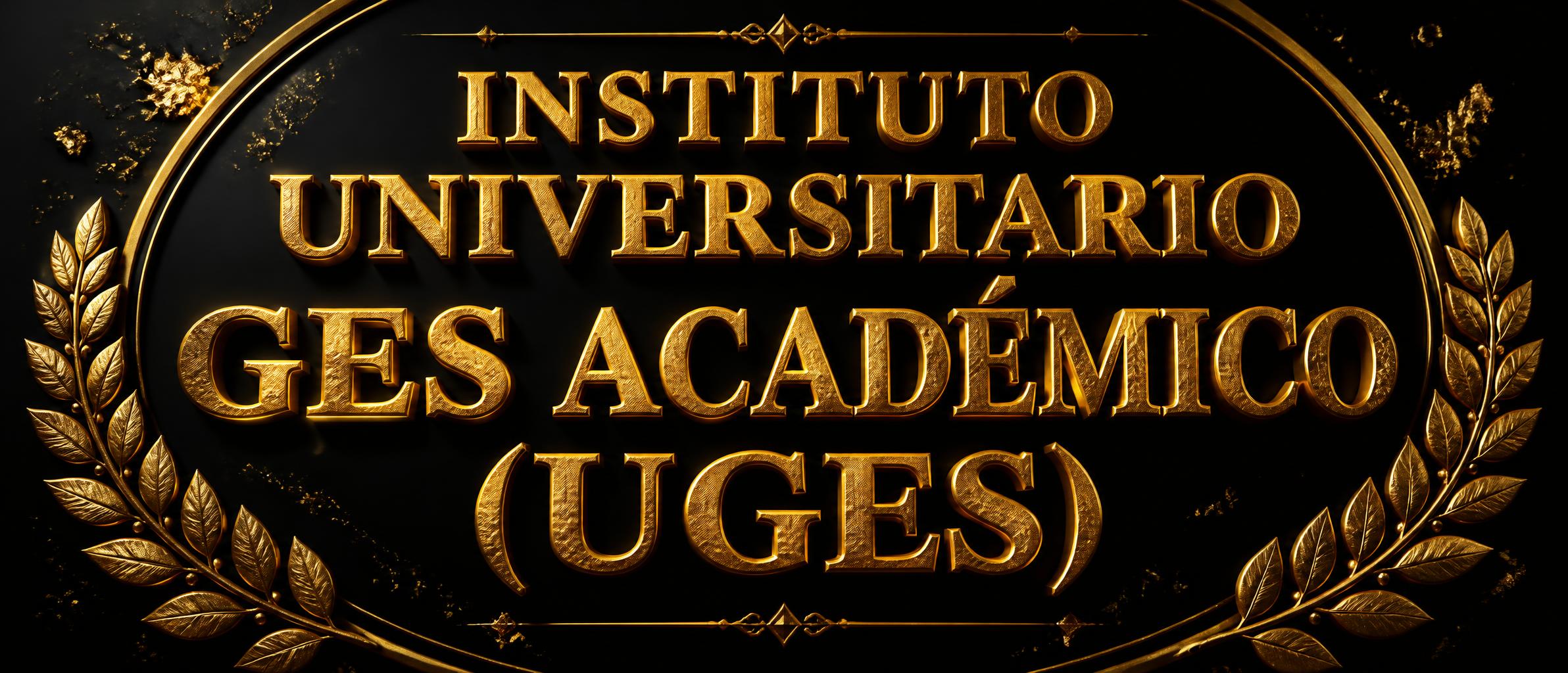 "INSTITUTO UNIVERSITARIO GES ACADÉMICO (UGES)" — Luxury Gold | AI Text Effect Generator