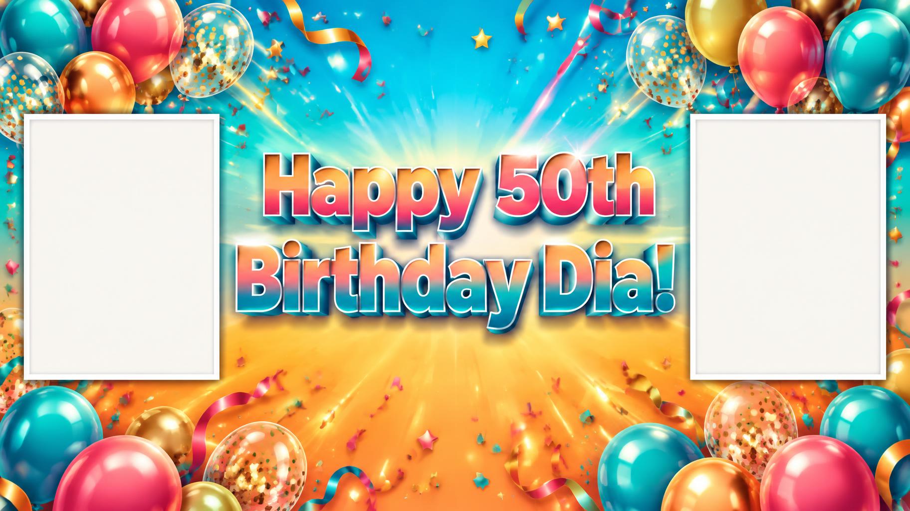 "Happy 50th Birthday Dia!" — Birthday | AI Text Effect Generator