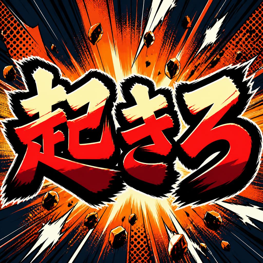 "起きろ" — Anime | AI Text Effect Generator