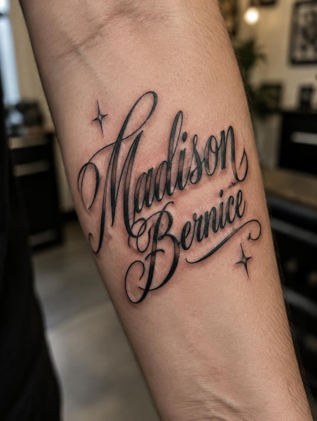 "Madison
Bernice" — Tattoo | AI Text Effect Generator