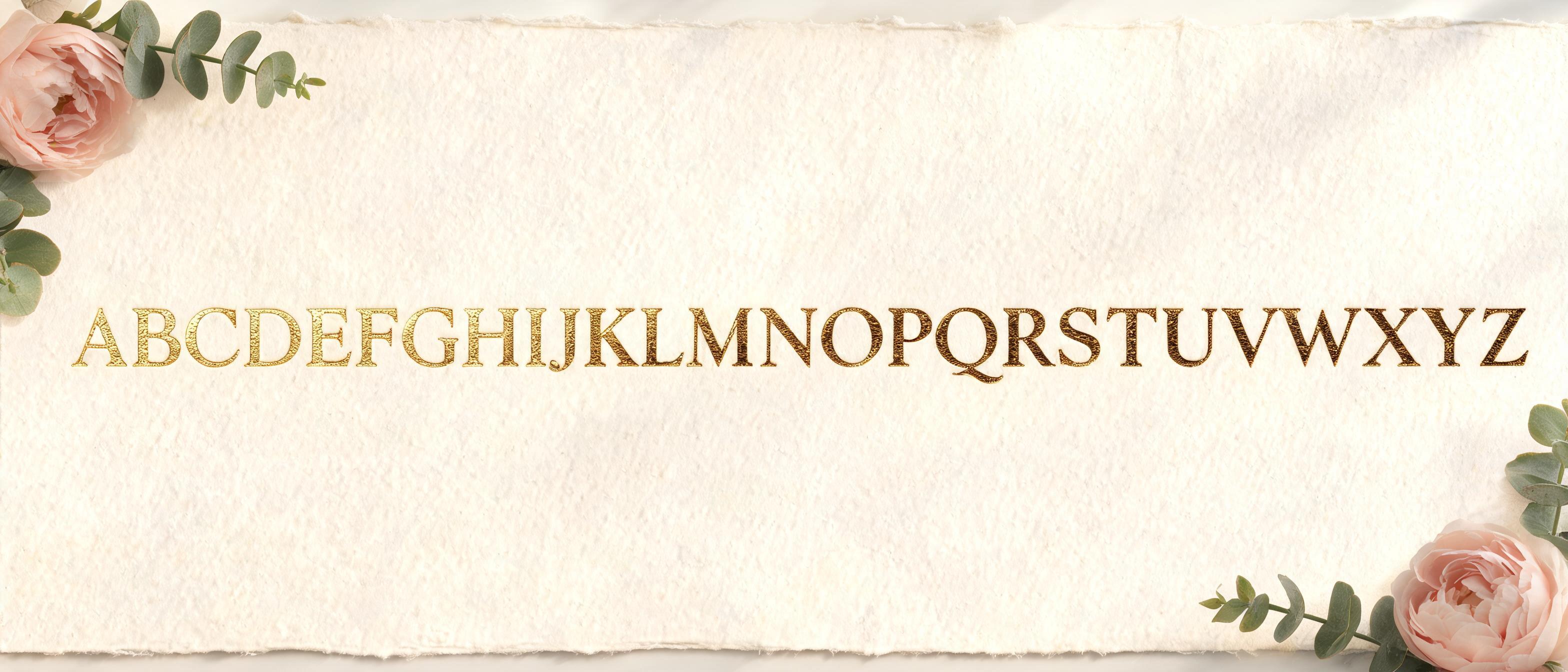 "ABCDEFGHIJKLMNOPQRSTUVWXYZ" — Wedding | AI Text Effect Generator