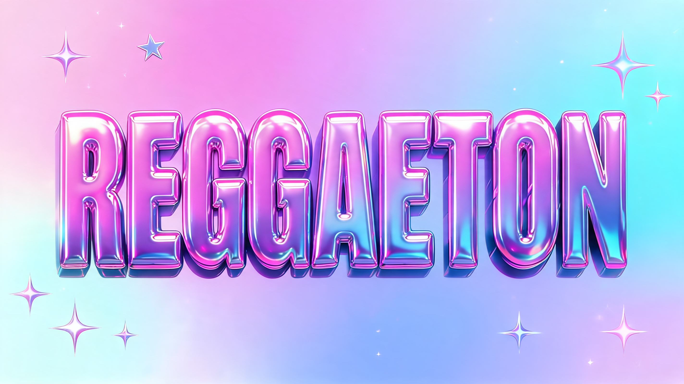 "REGGAETON" — Y2k text effect