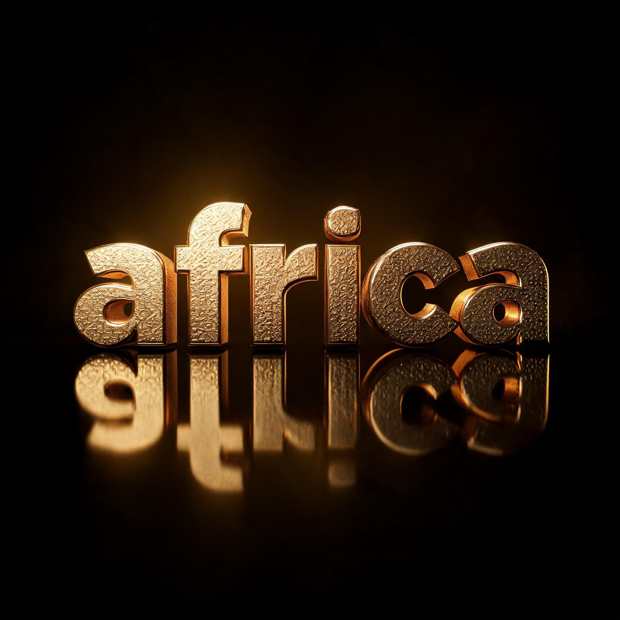 "africa" — 3d Bold Gold | AI Text Effect Generator