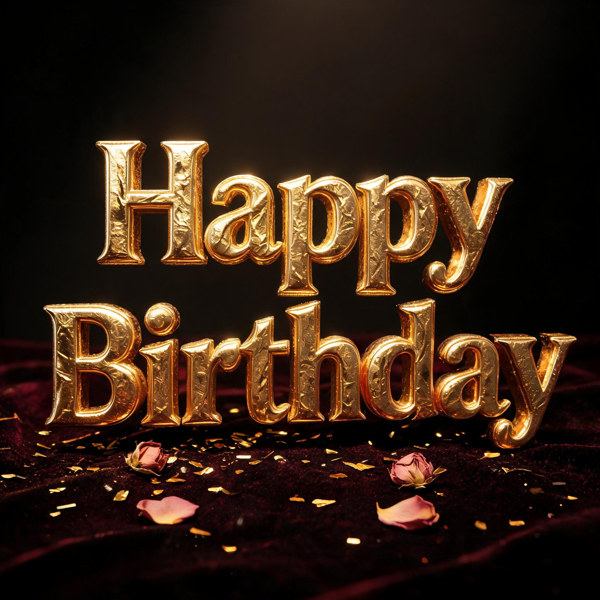 "Happy
Birthday" — Luxury Gold | AI Text Effect Generator