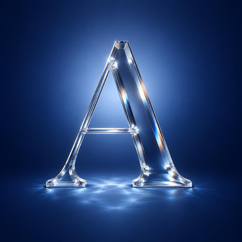 "A" — Glass | AI Text Effect Generator