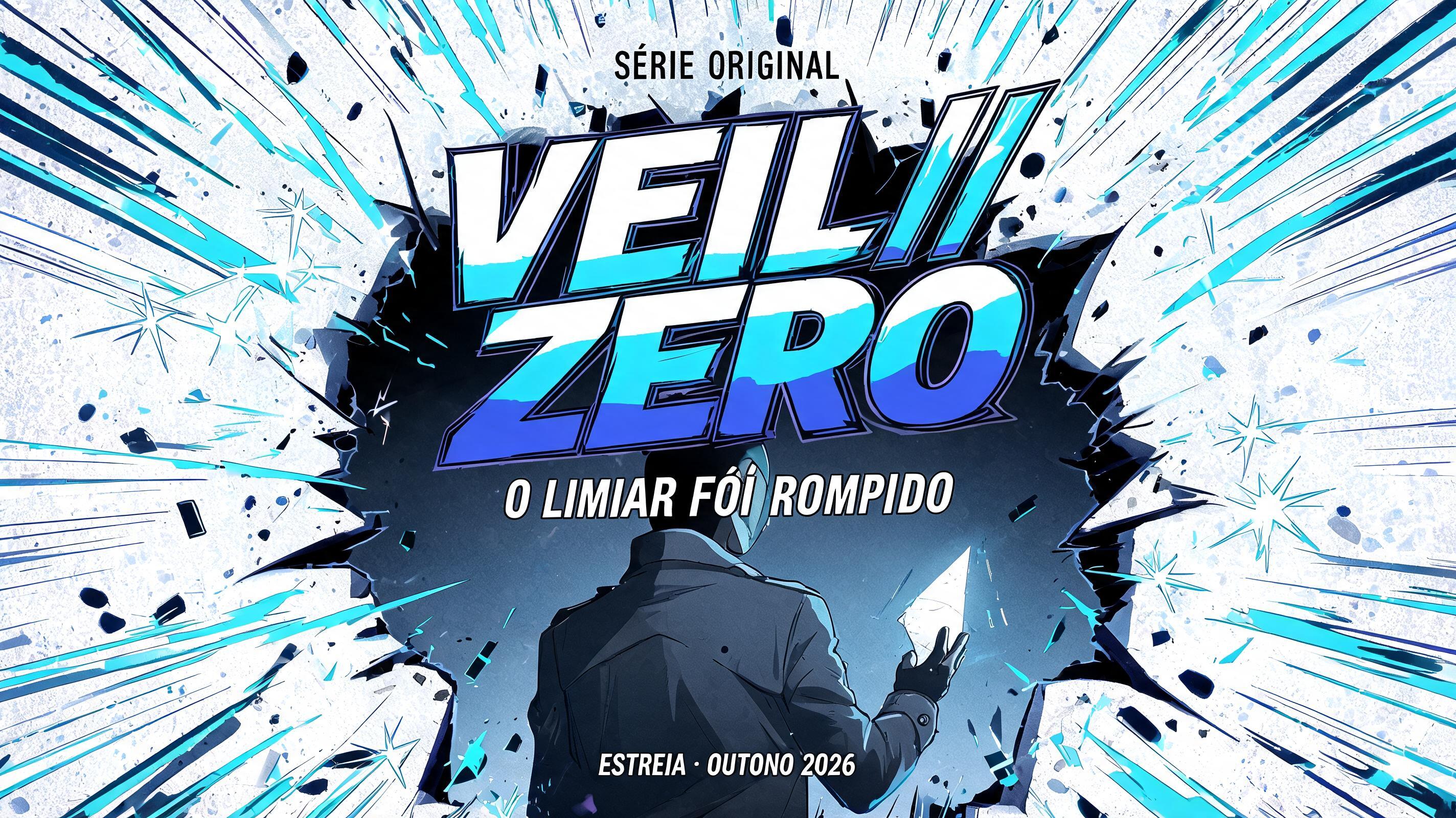 "VEIL//
ZERO
SÉRIE ORIGINAL
O LIMIAR FOI ROMPIDO
ESTREIA · OUTONO 2026" — Anime | AI Text Effect Generator