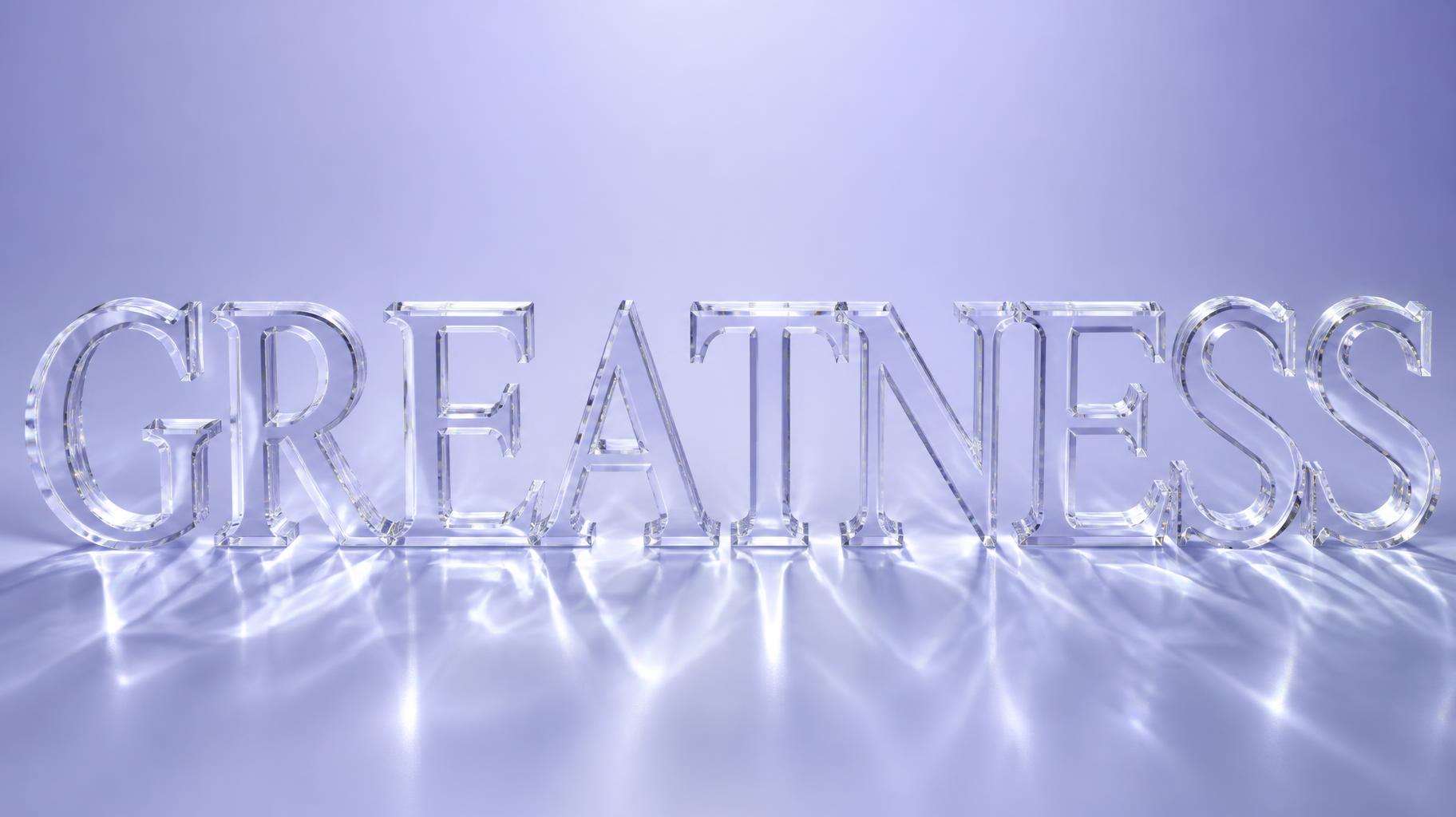"GREATNESS" — Glass | AI Text Effect Generator