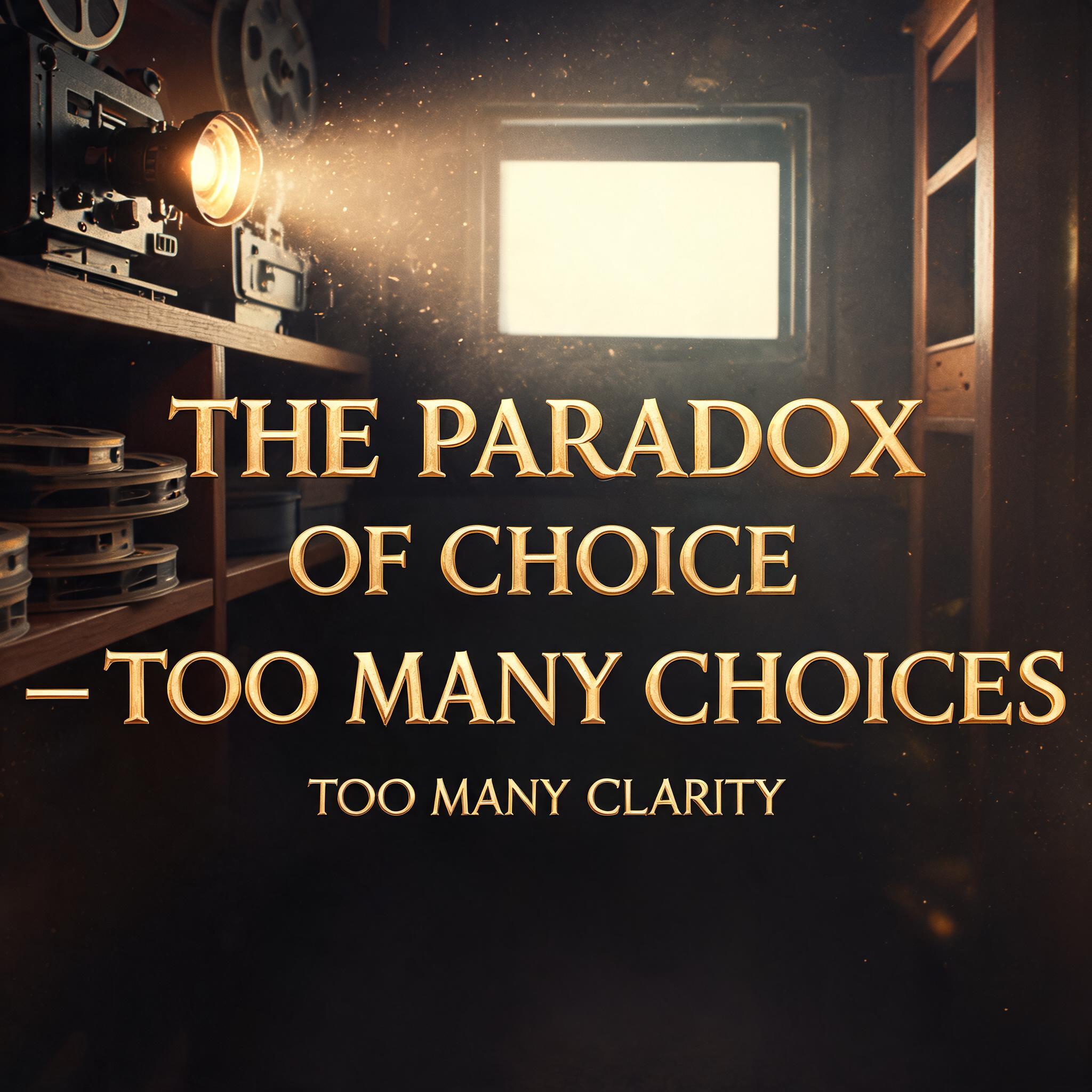 "THE PARADOX OF CHOICE
— TOO MANY CHOICES TOO MANY CLARITY" — Cinematic | AI Text Effect Generator
