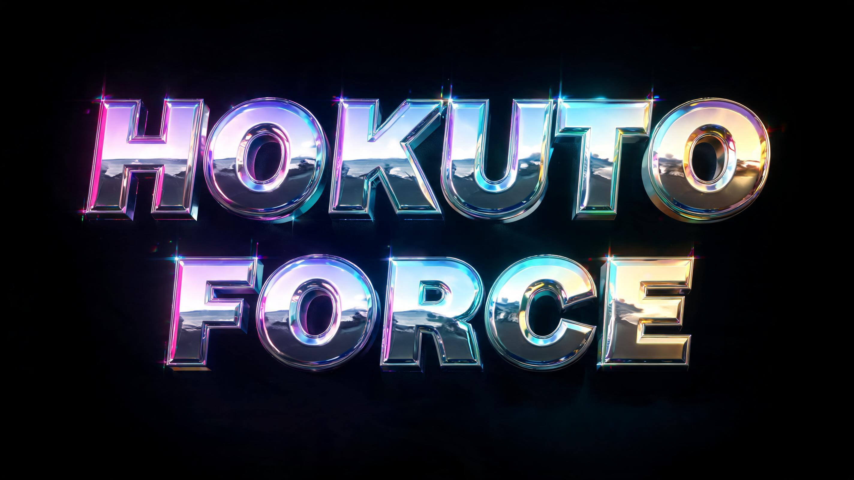 "Hokuto Force" — 3d Bold Holographic | AI Text Effect Generator