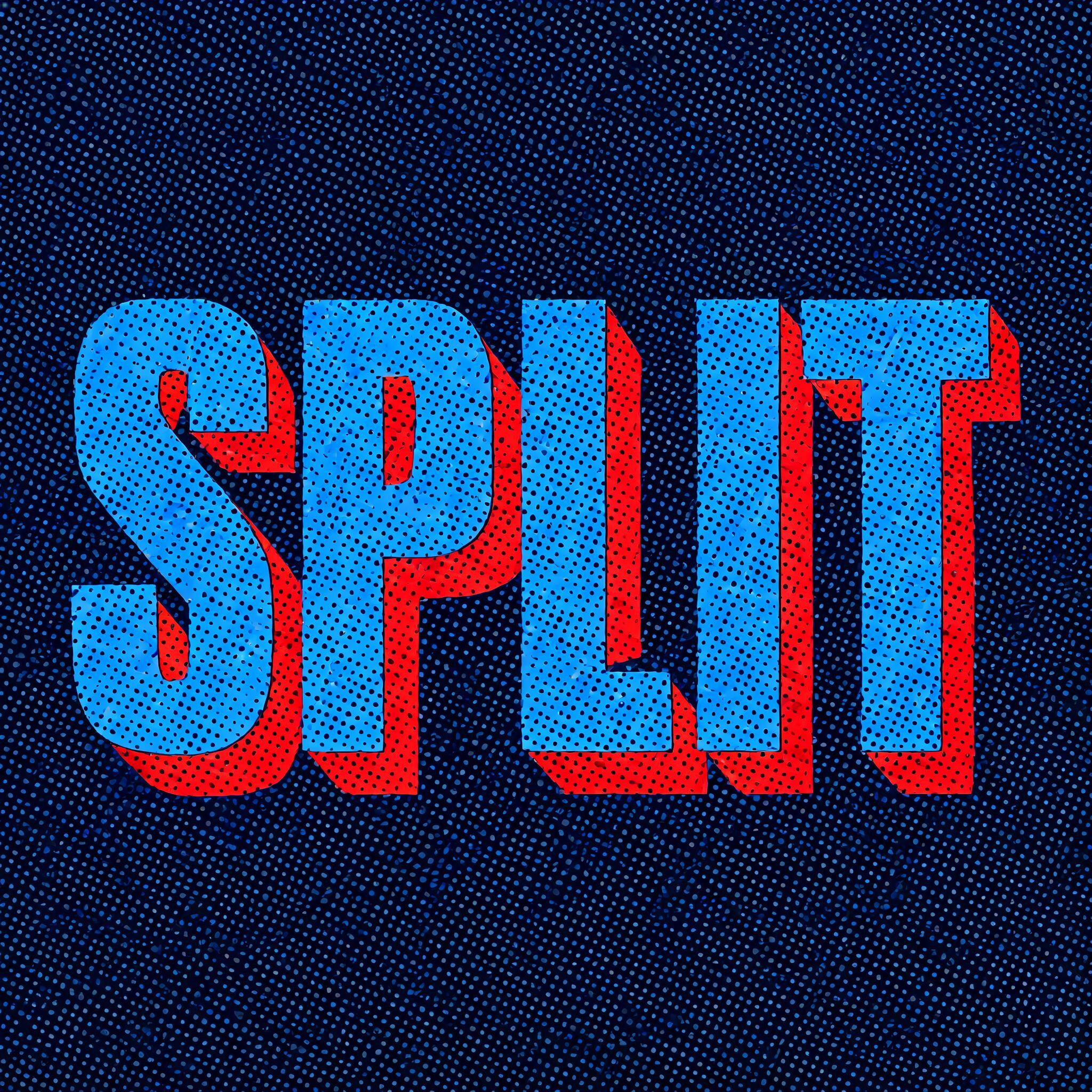 "Split" — Duotone text effect