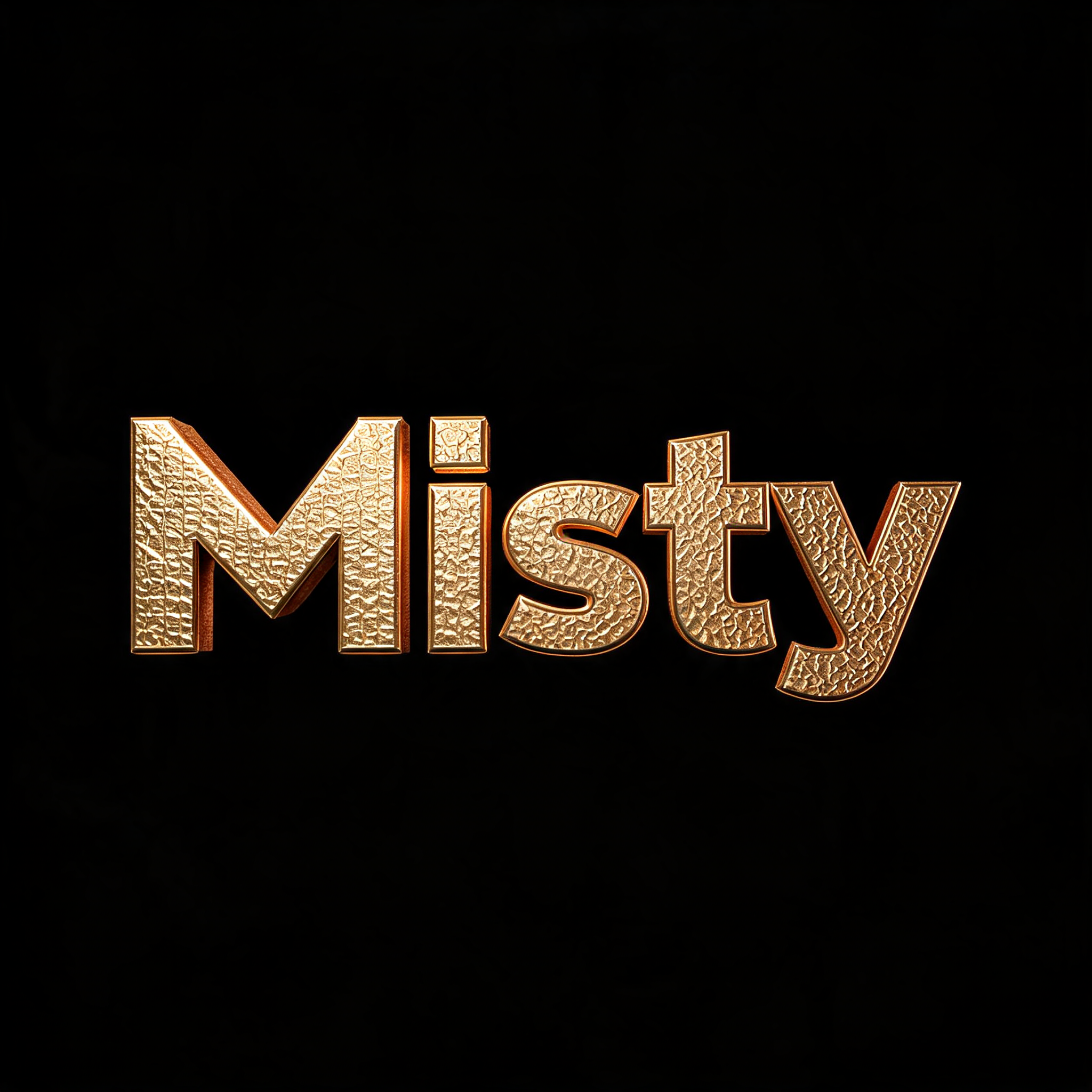 "Misty" — 3d Bold Gold | AI Text Effect Generator