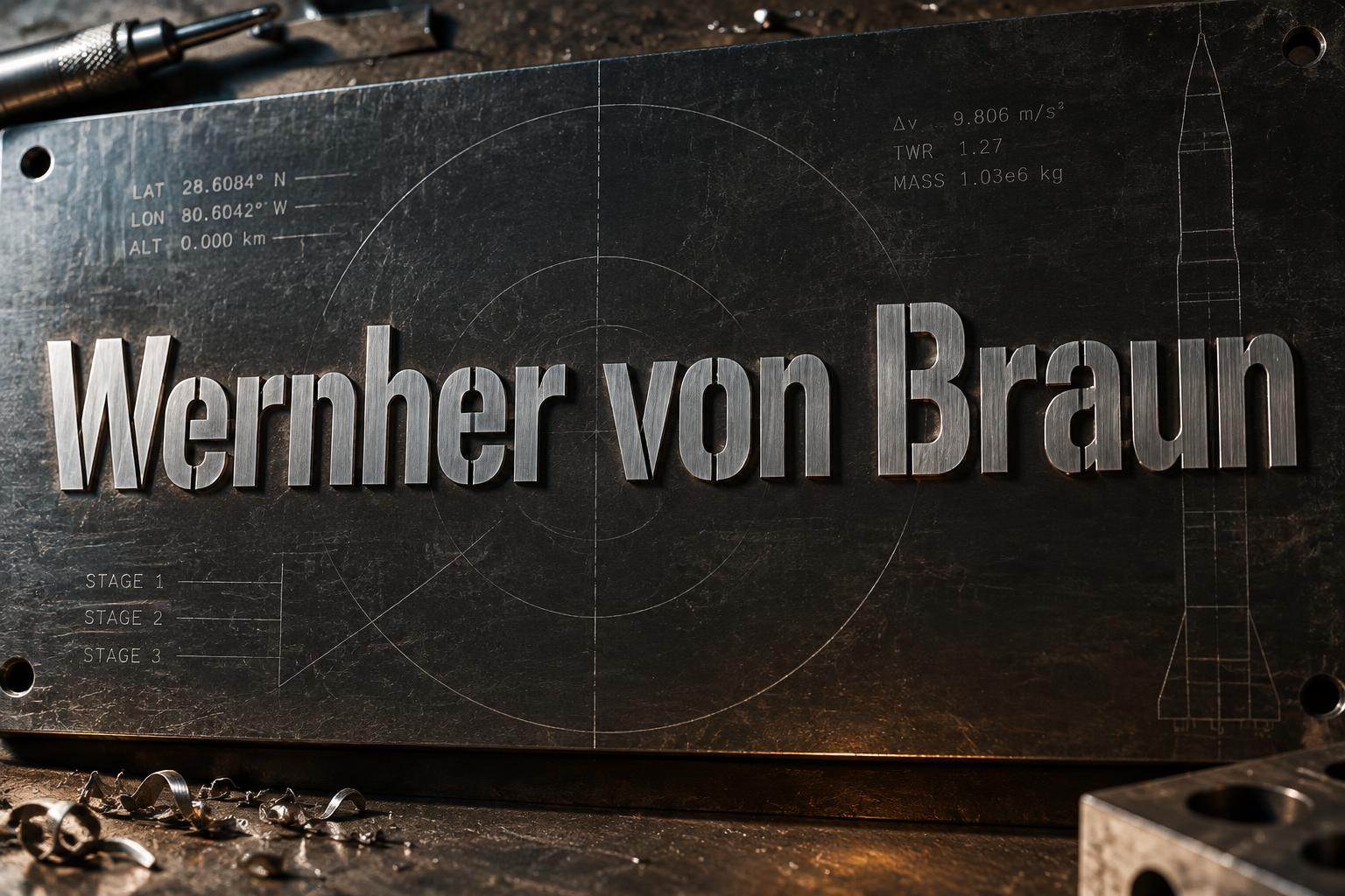 "Wernher von Braun" — Laser Cut text effect