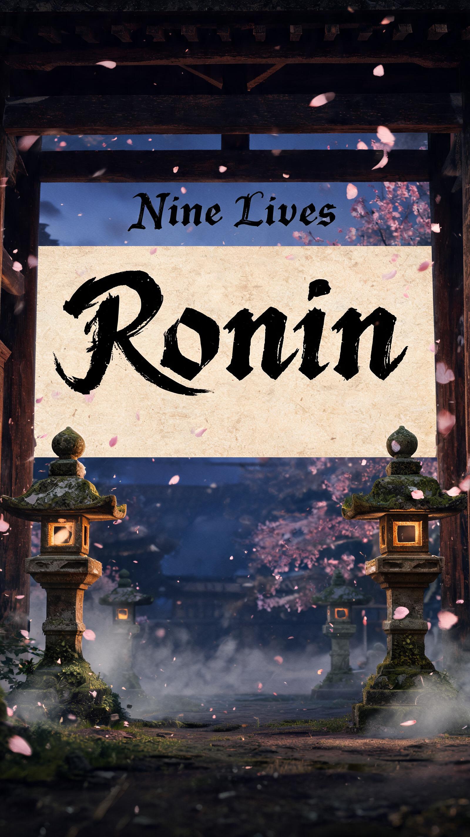 "Nine Lives Ronin" — Brush Japanese Ink | AI Text Effect Generator