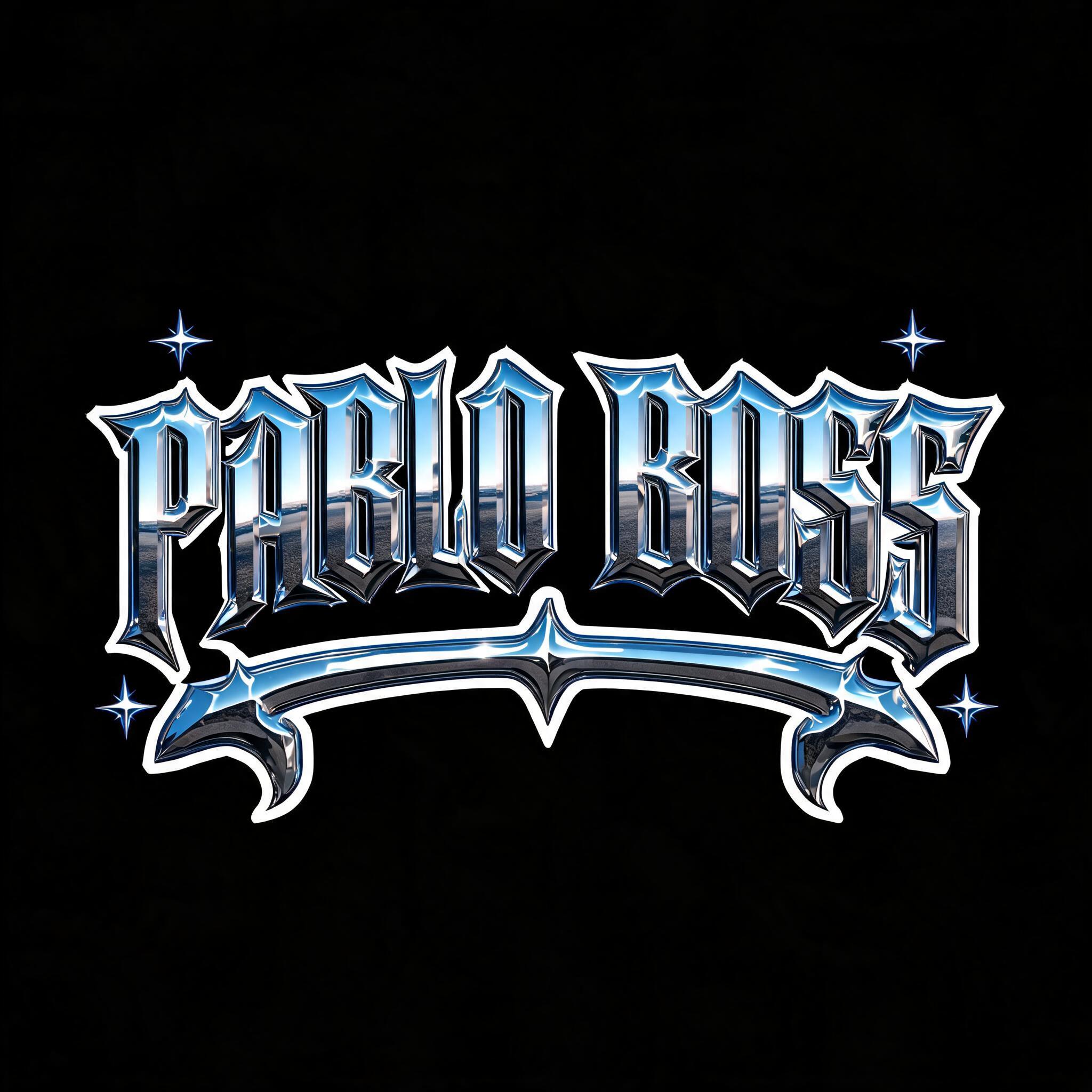 "Pablo BOSS" — Chrome Metal 3d | AI Text Effect Generator