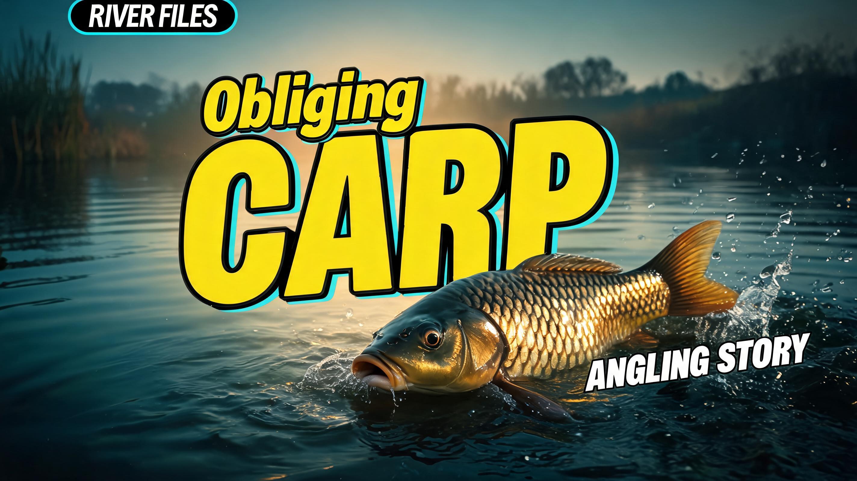 "Obliging Carp
RIVER FILES
ANGLING STORY" — Cinematic Youtube Creator text effect