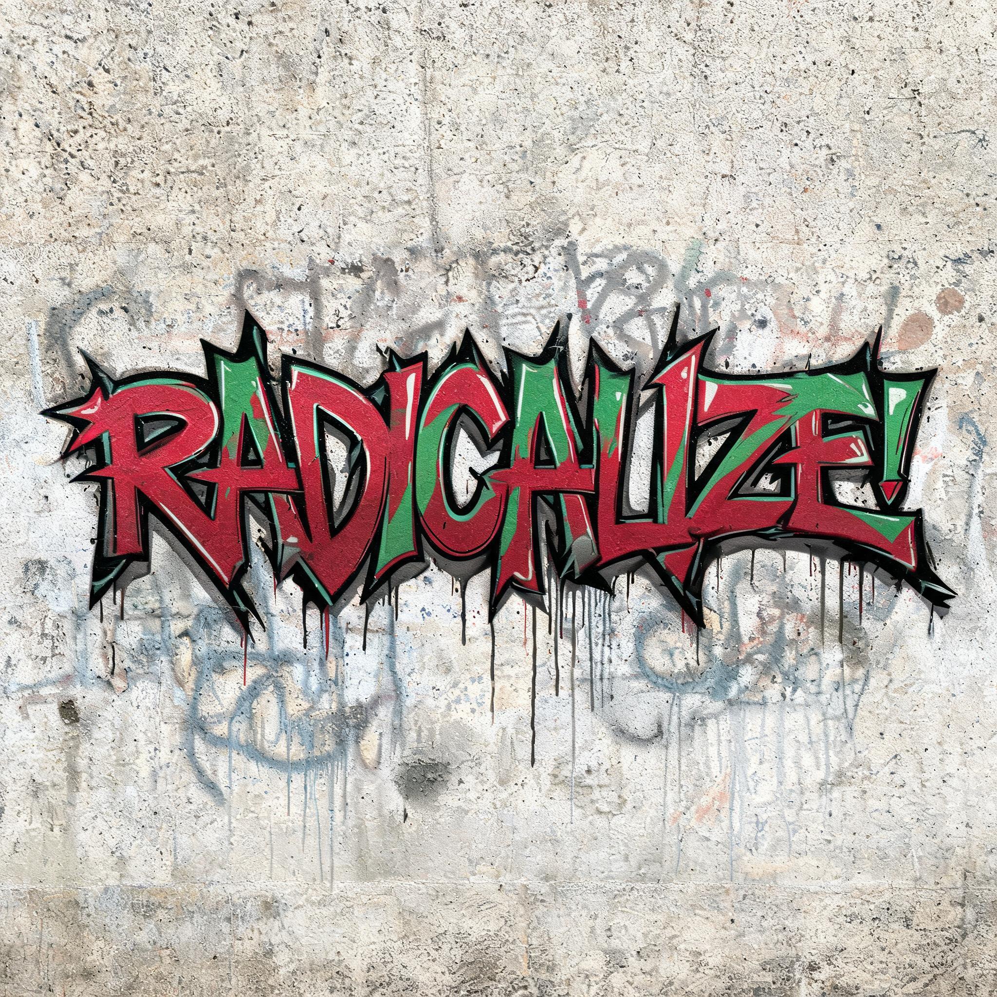 "RADICALIZE!" — Graffiti | AI Text Effect Generator