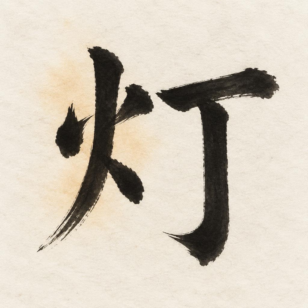 "灯" — Brush Japanese Ink | AI Text Effect Generator