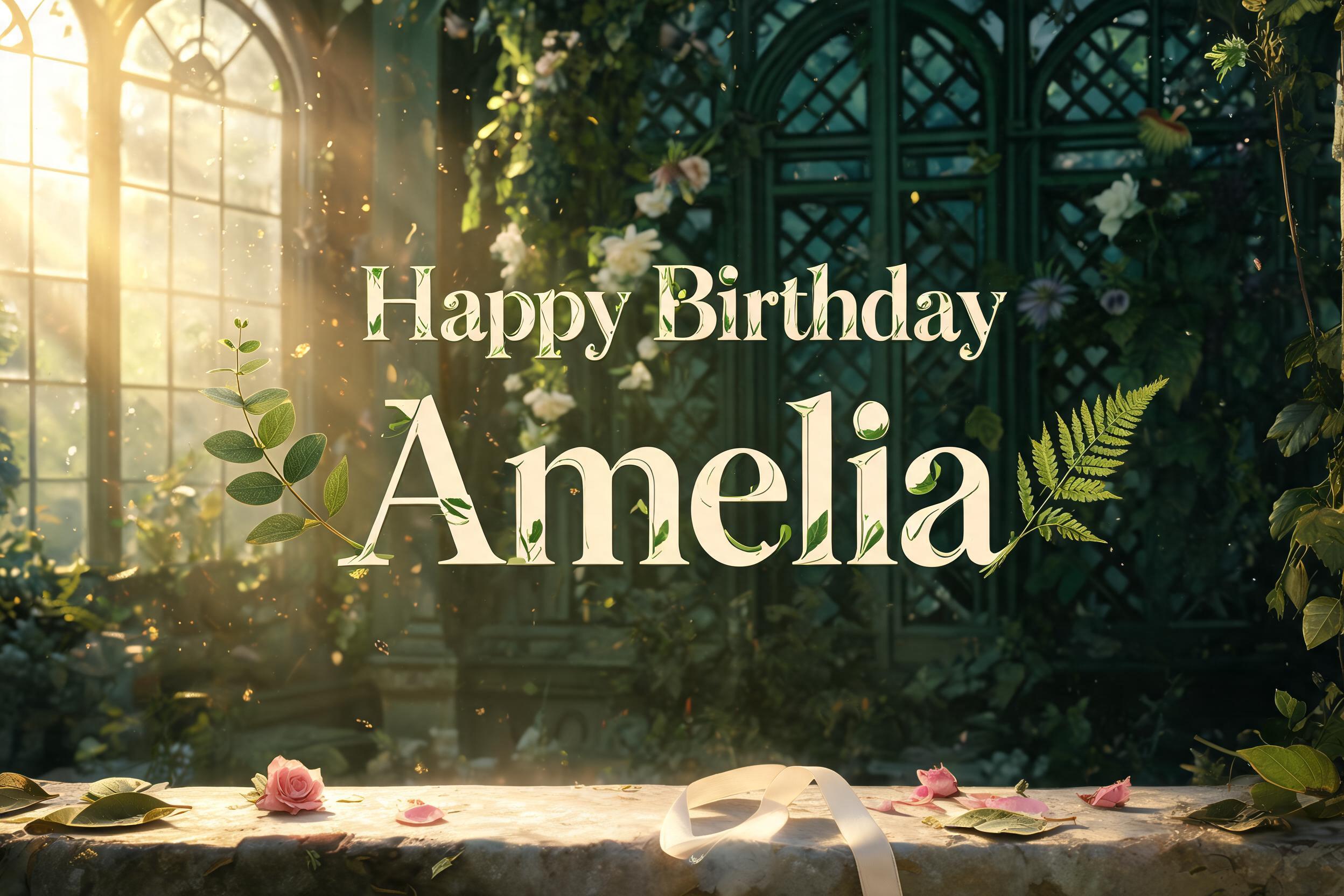 "Happy Birthday Amelia" —  | AI Text Effect Generator