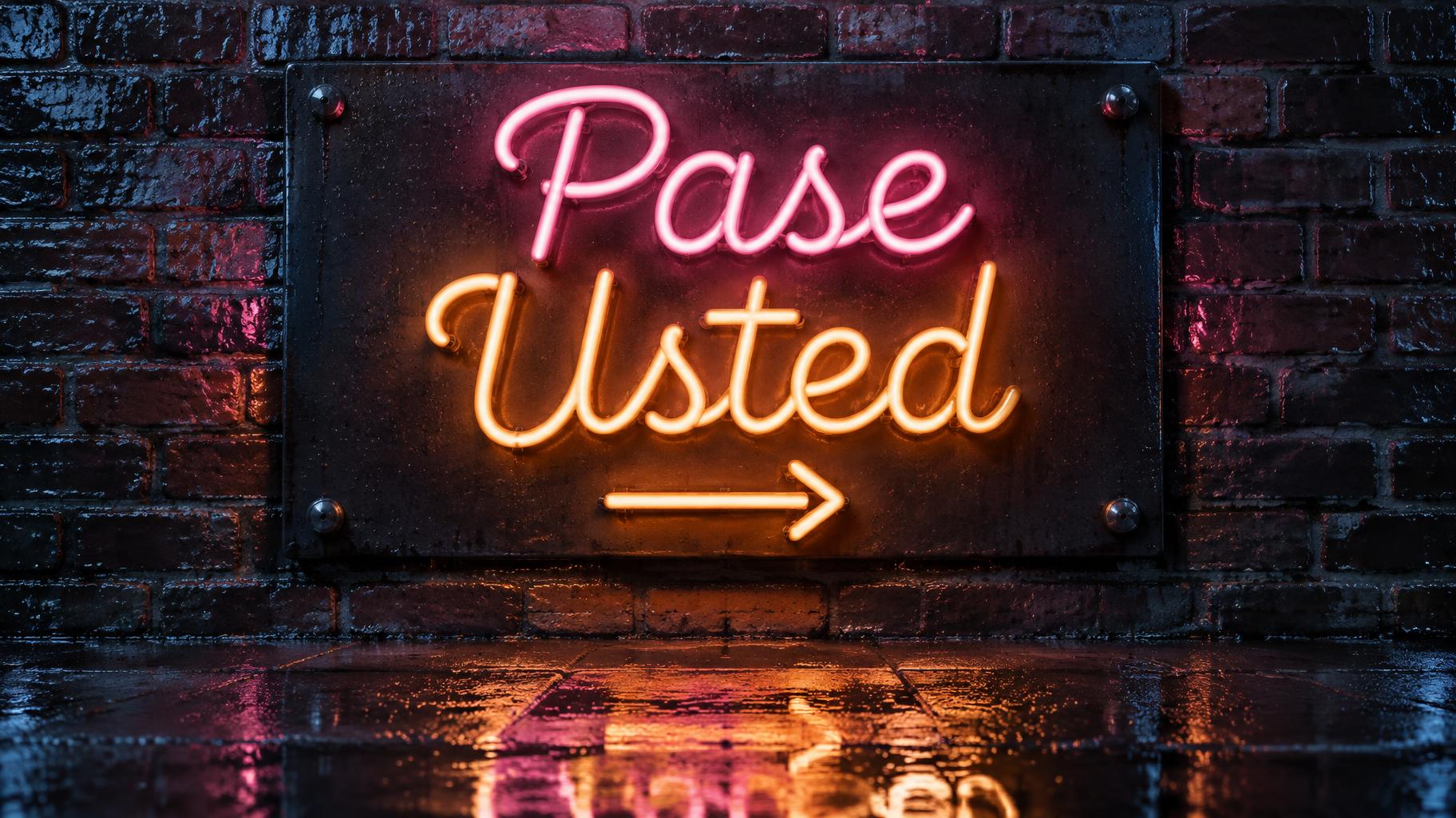 "Pase
Usted" — Neon Sign | AI Text Effect Generator