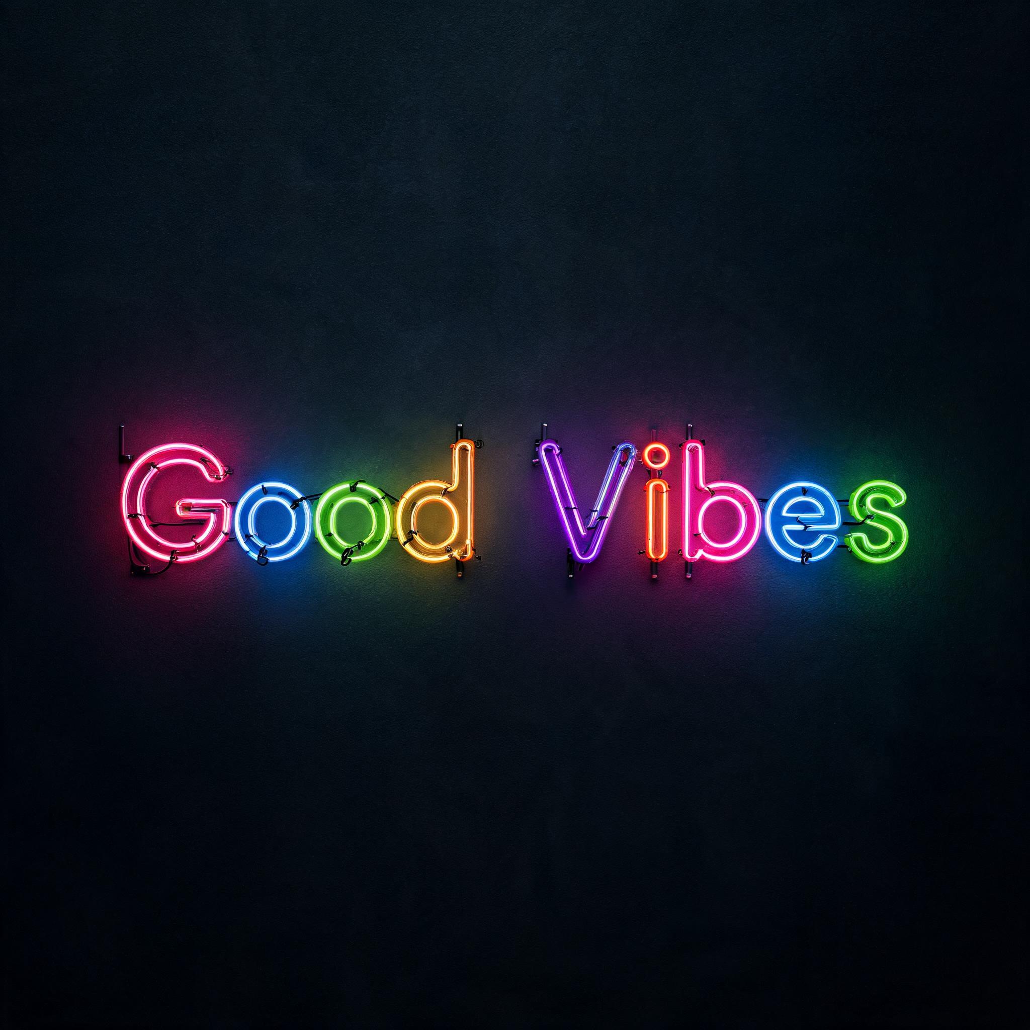 "Good Vibes" — Neon Sign | AI Text Effect Generator