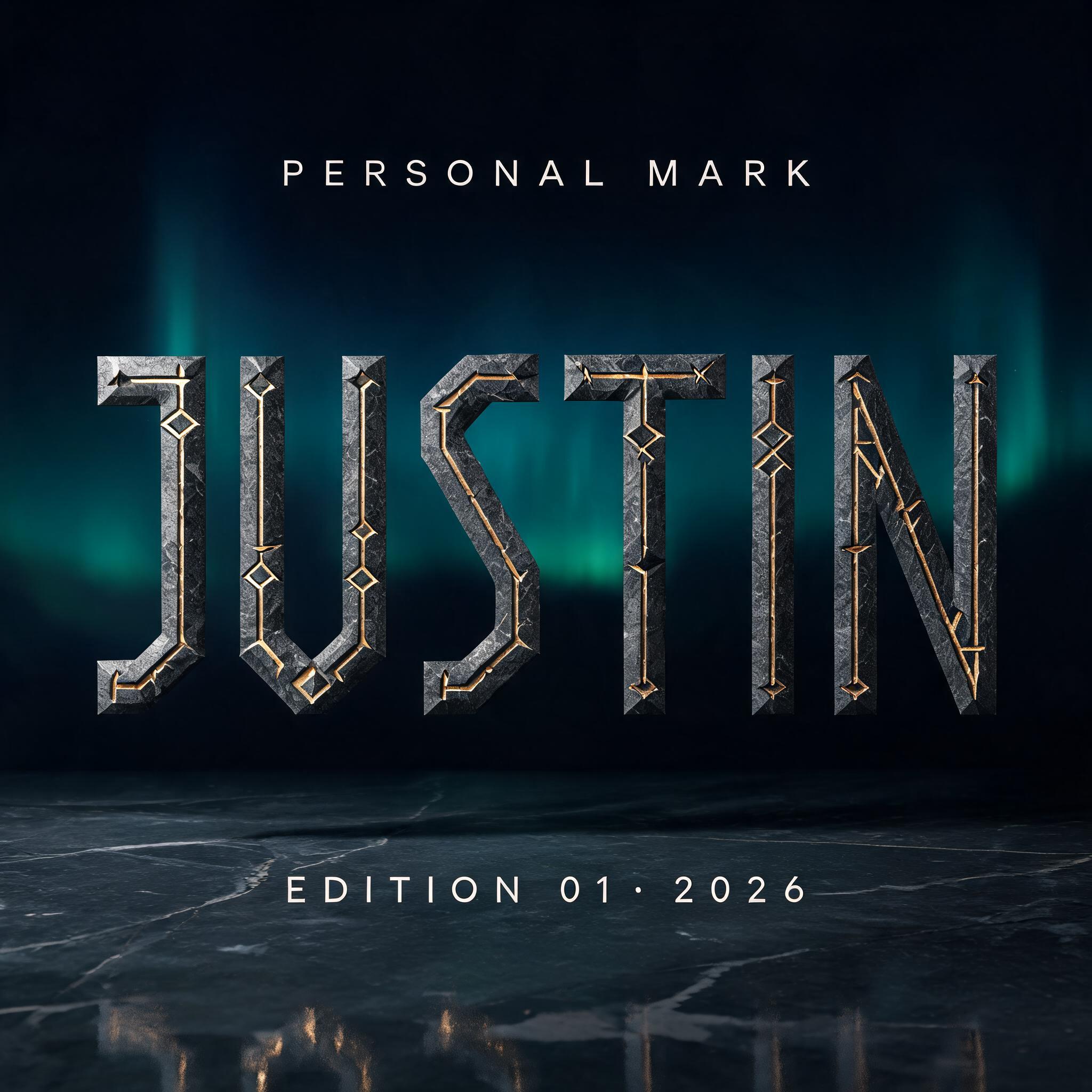 "Justin" — Viking Runic | AI Text Effect Generator