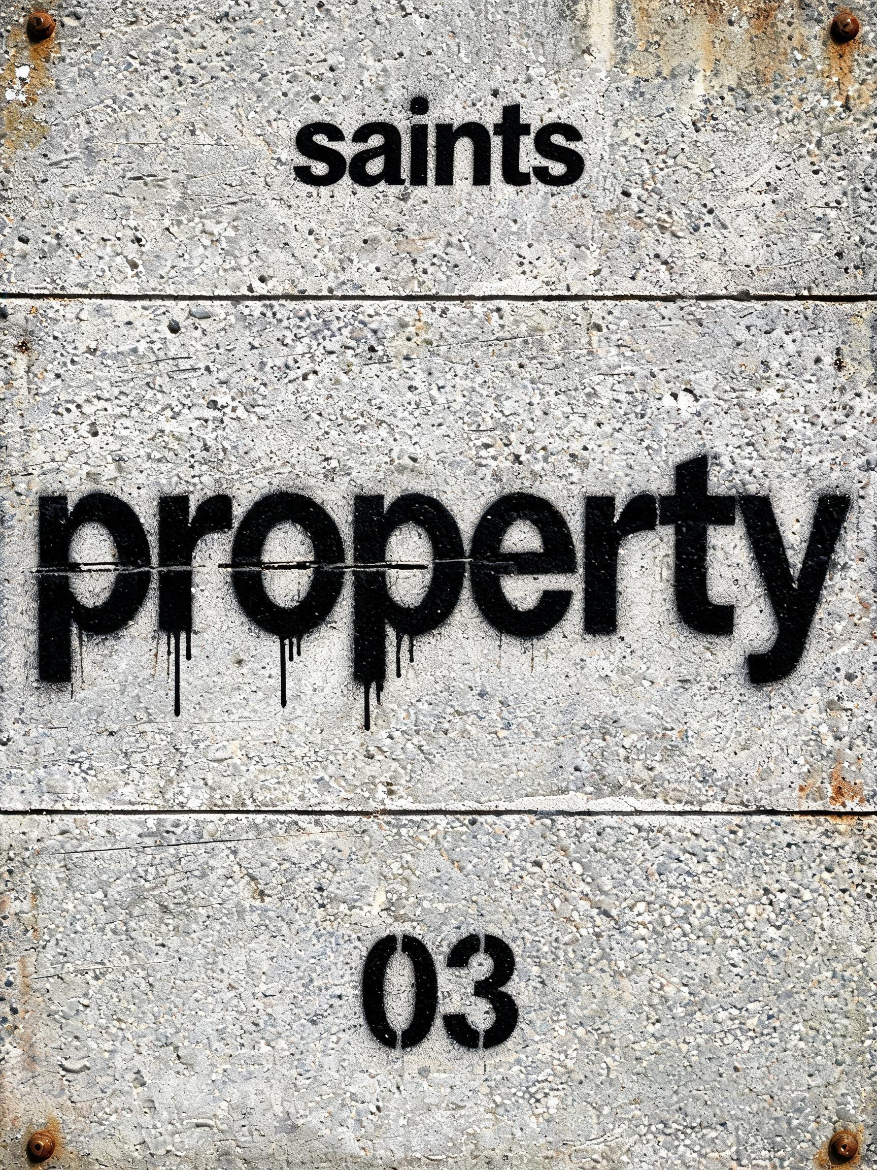"saints
property
03" — Stencil | AI Text Effect Generator