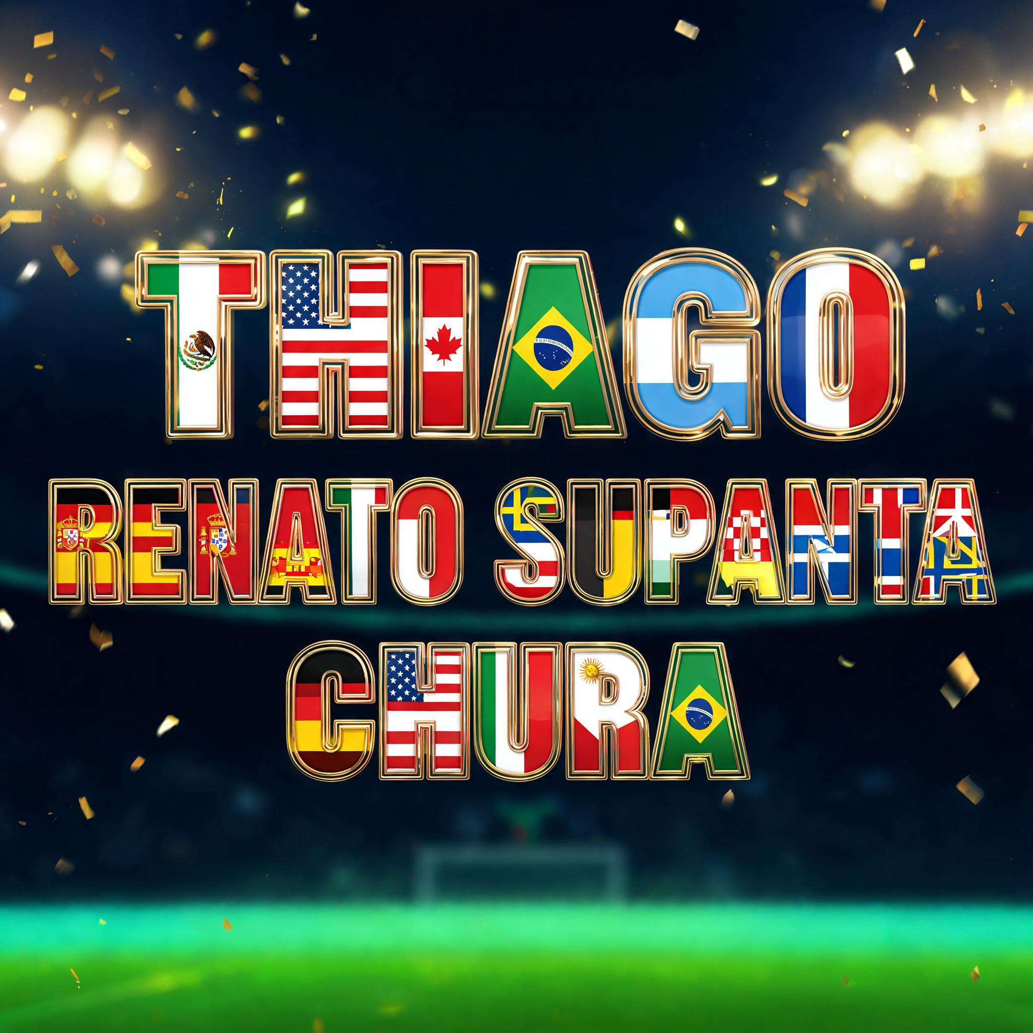 "THIAGO RENATO SUPANTA CHURA" — Sports Football | AI Text Effect Generator