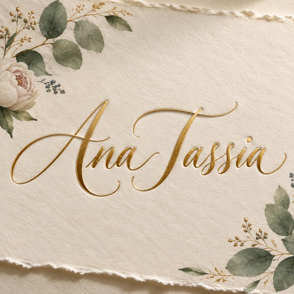 "Ana Tassia" — Wedding | AI Text Effect Generator