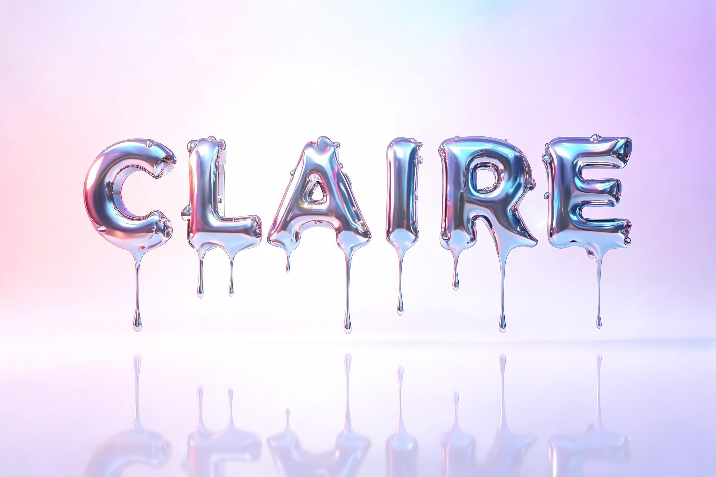 "CLAIRE" — Y2k Liquid | AI Text Effect Generator