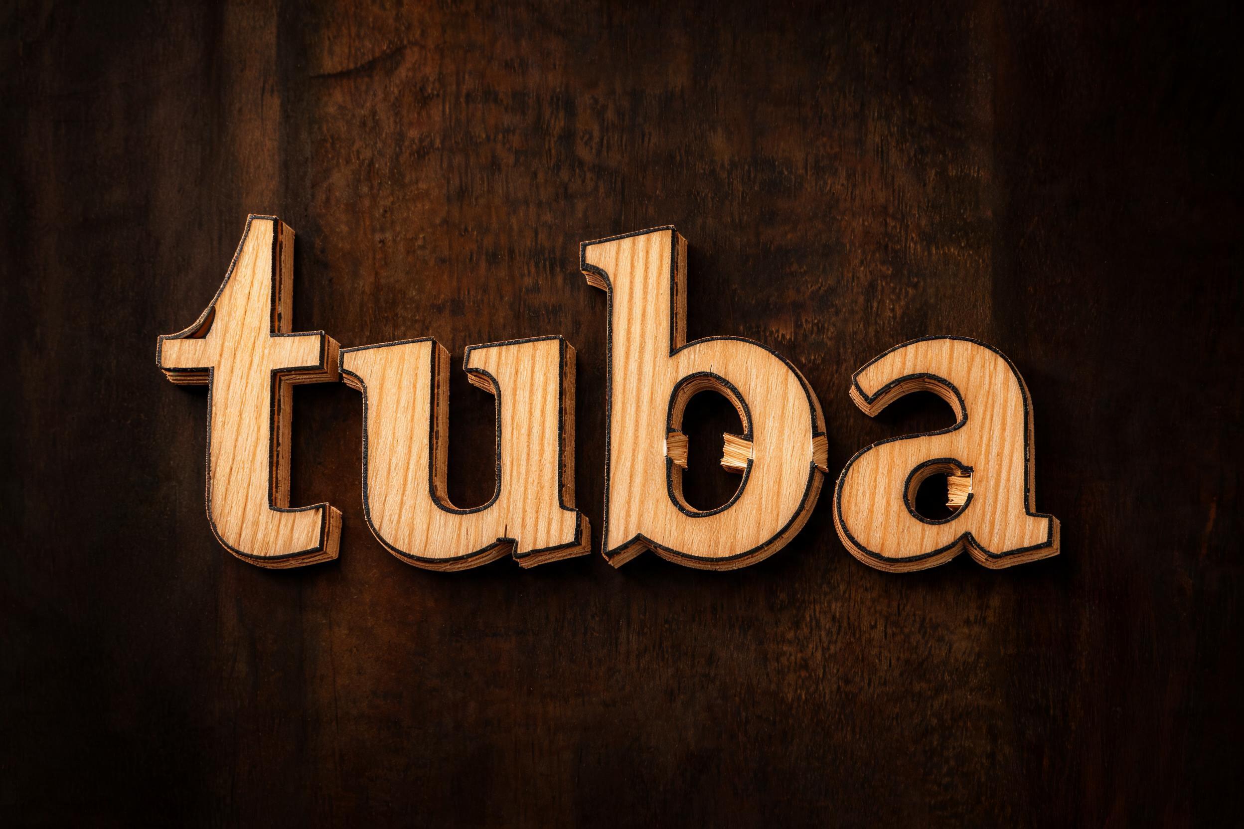 "tuba" — Laser Cut | AI Text Effect Generator