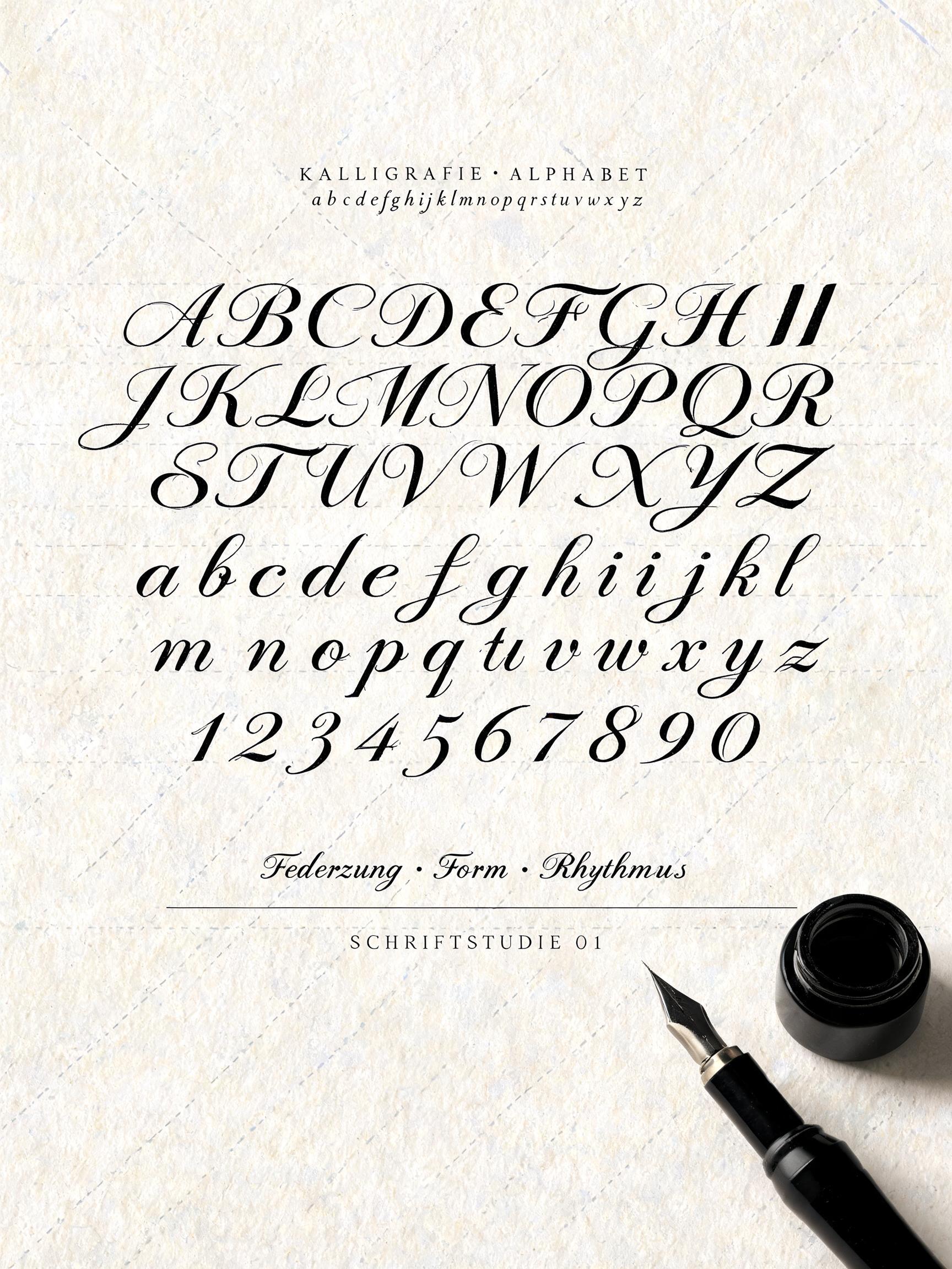 "A B C D E F G H I J K L M N O P Q R S T U V W X Y Z 
a b c d e f g h I j k L m n o p q r s t u v w x y Z
1 2 3 4 5 6 7 8 9 0" — Cursive Calligraphy text effect