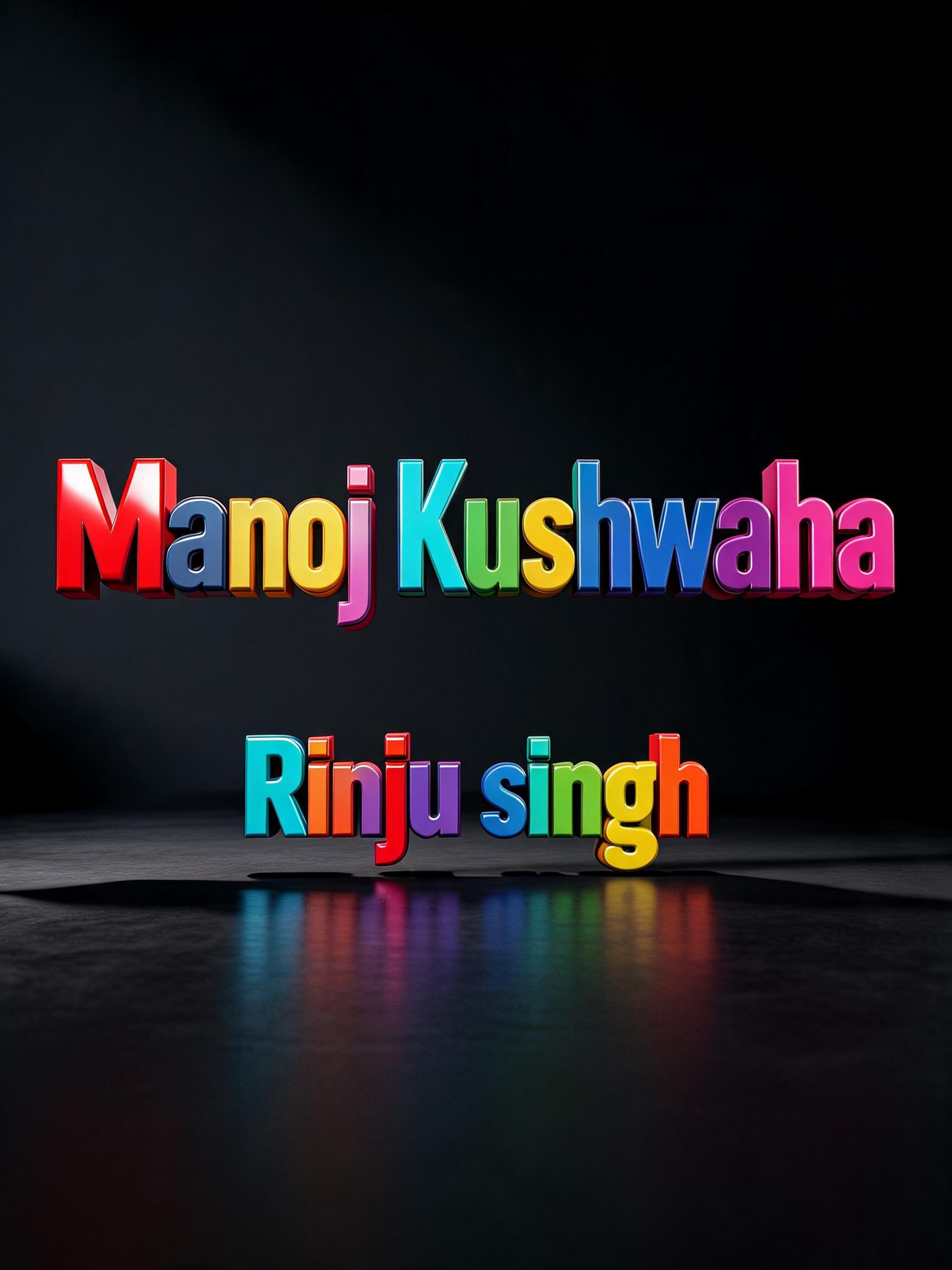 "Manoj Kushwaha
Rinju singh" — 3d Bold | AI Text Effect Generator