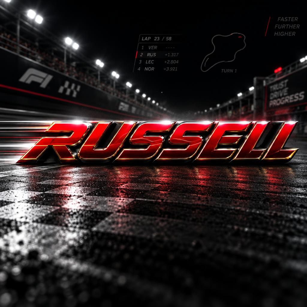 "RUSSELL" — Racing | AI Text Effect Generator