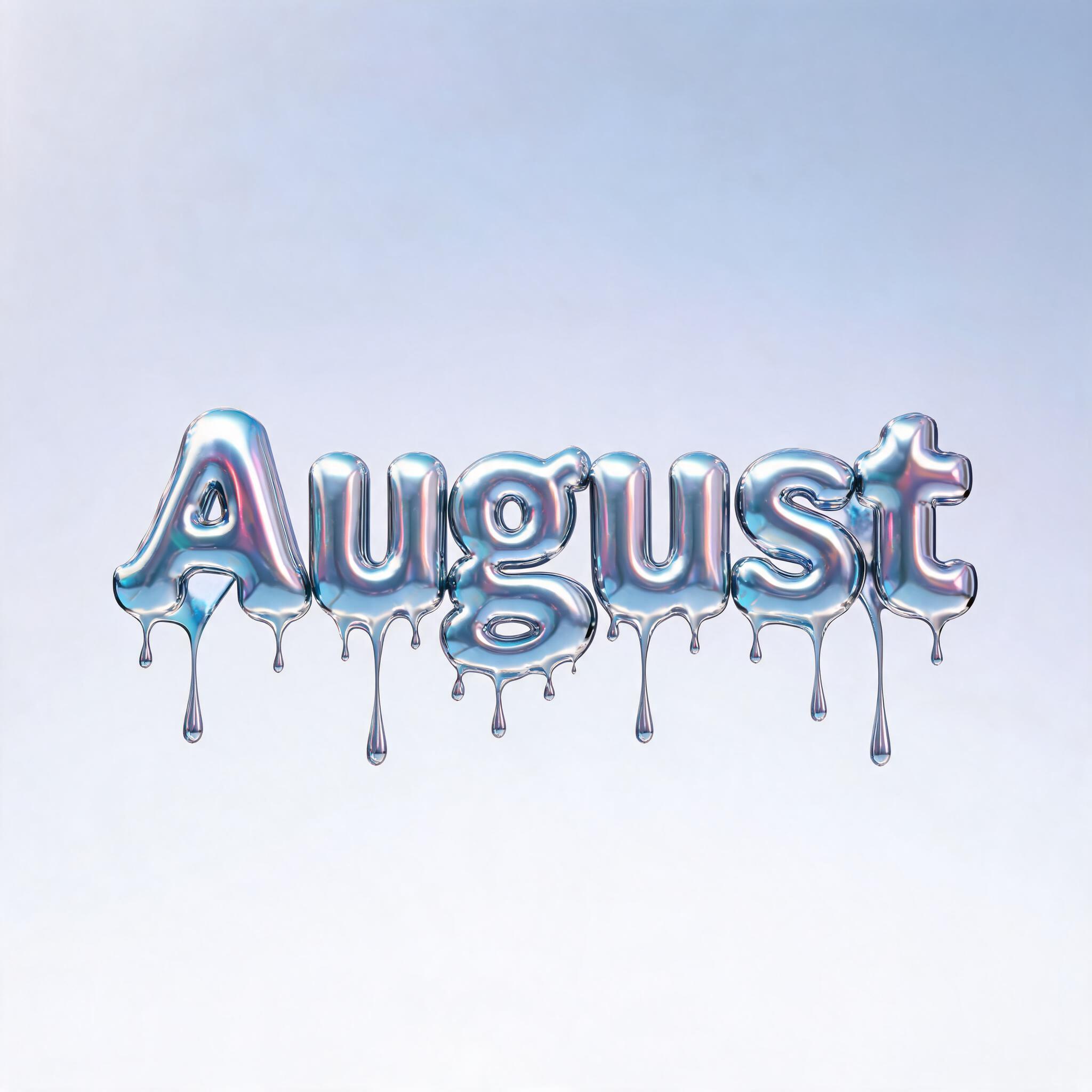 "August" — Y2k Liquid | AI Text Effect Generator