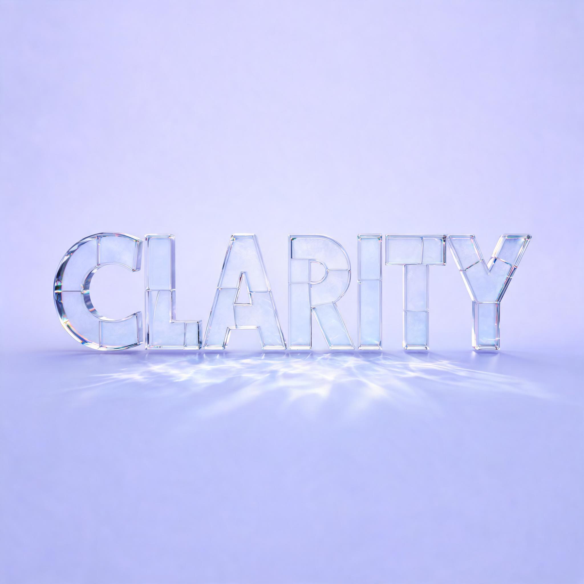 "CLARITY" — Glass | AI Text Effect Generator