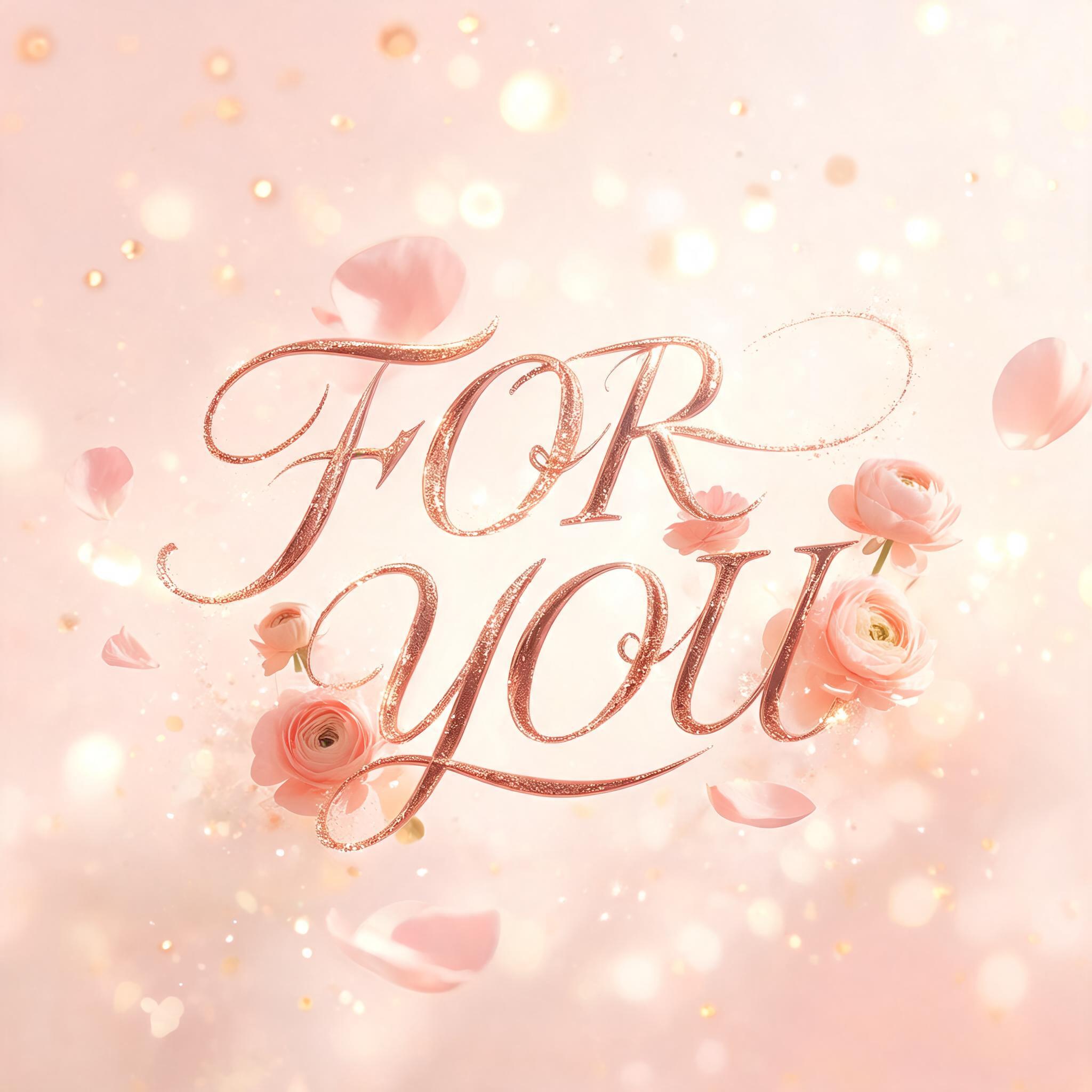 "FOR YOU" — Romantic Her text effect