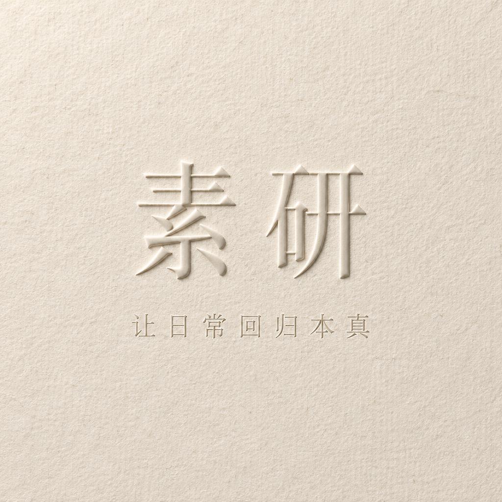 "素研
让日常回归本真" — Emboss text effect
