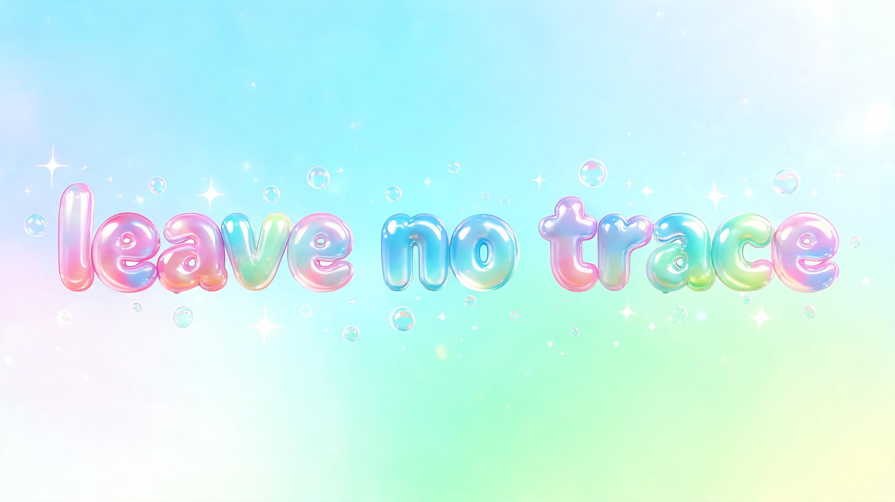 "leave no trace" — Bubble | AI Text Effect Generator