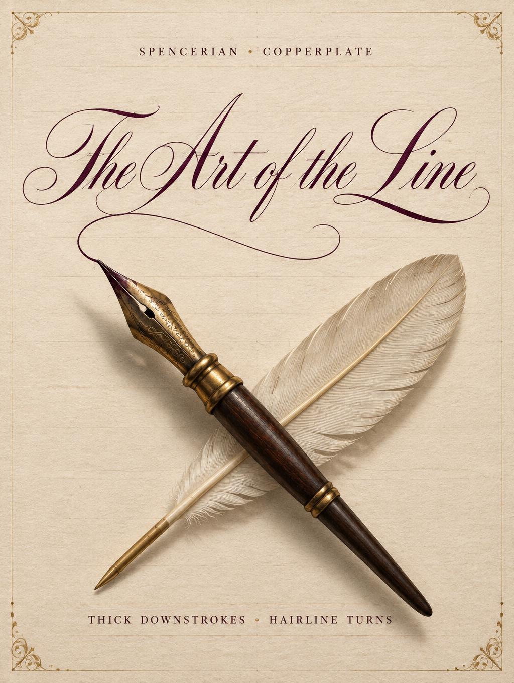 "The Art of the Line
SPENCERIAN • COPPERPLATE
Thick downstrokes · hairline turns" —  | AI Text Effect Generator