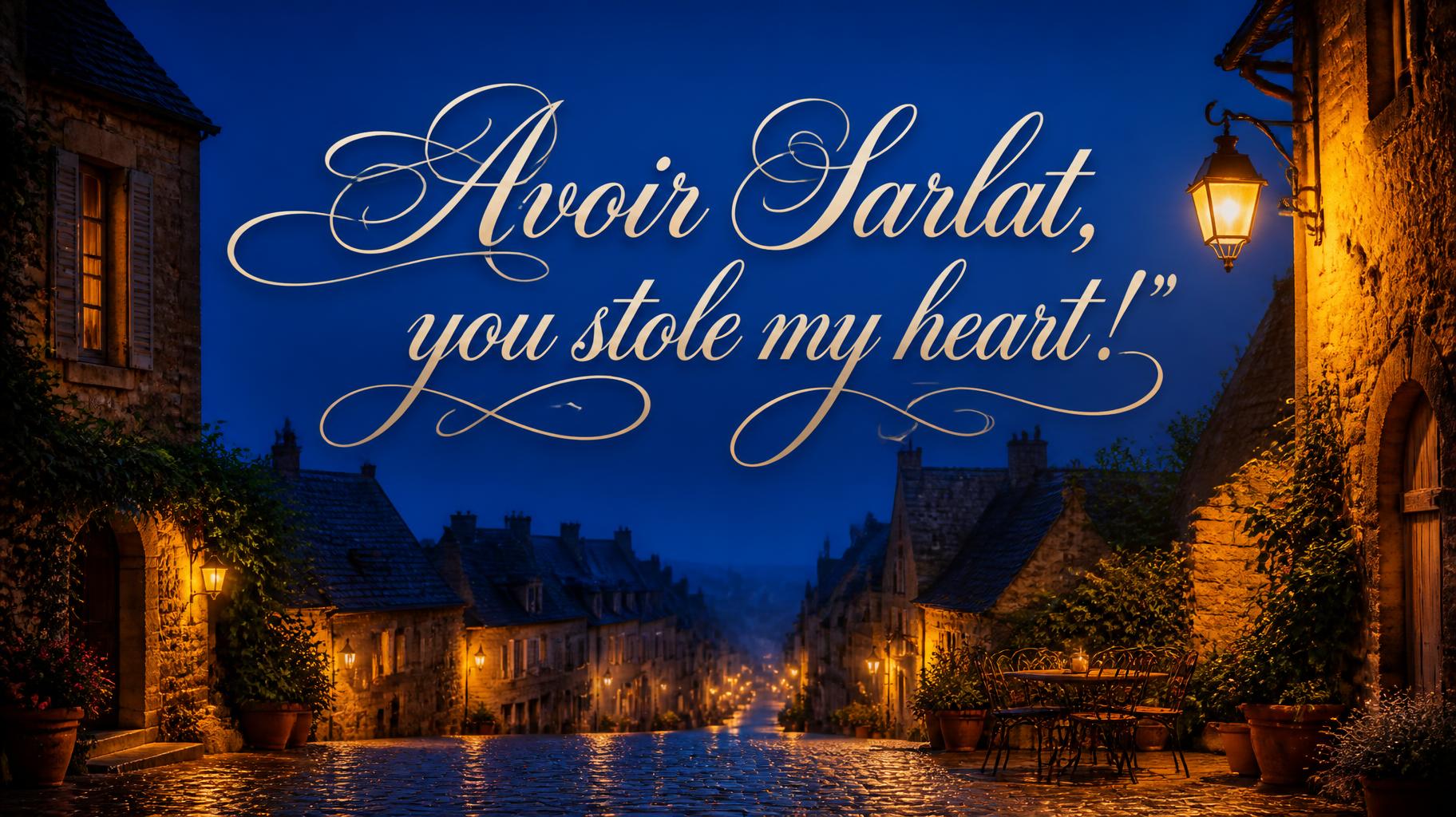""Avoir Sarlat, you stole my heart!"" —  | AI Text Effect Generator