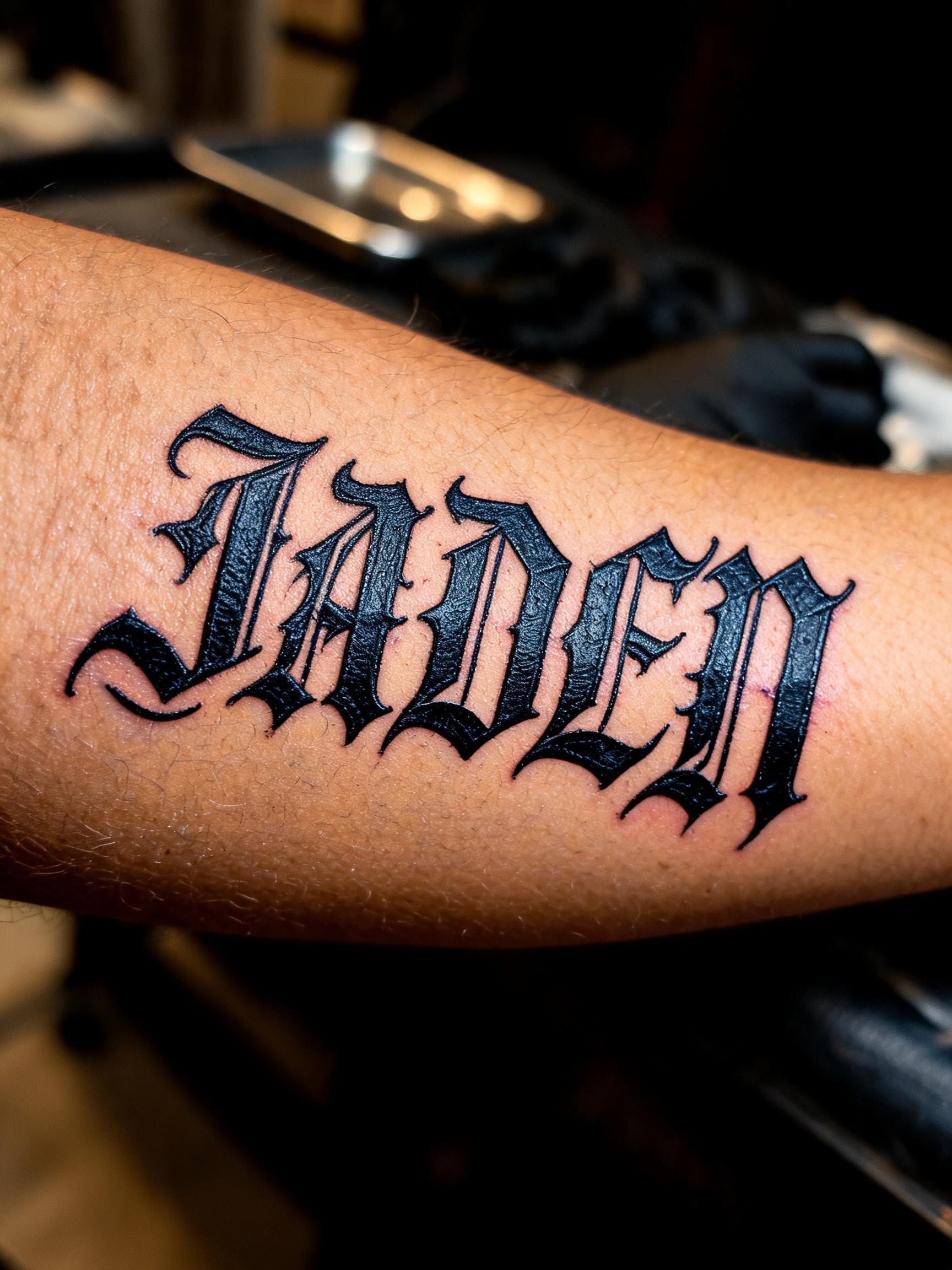 "Jaden" — Tattoo | AI Text Effect Generator