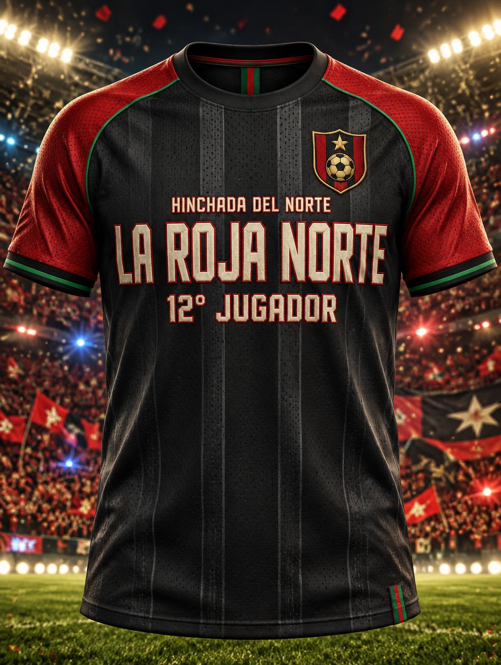 "LA ROJA NORTE
HINCHADA DEL NORTE
12° JUGADOR" — Sports Football | AI Text Effect Generator